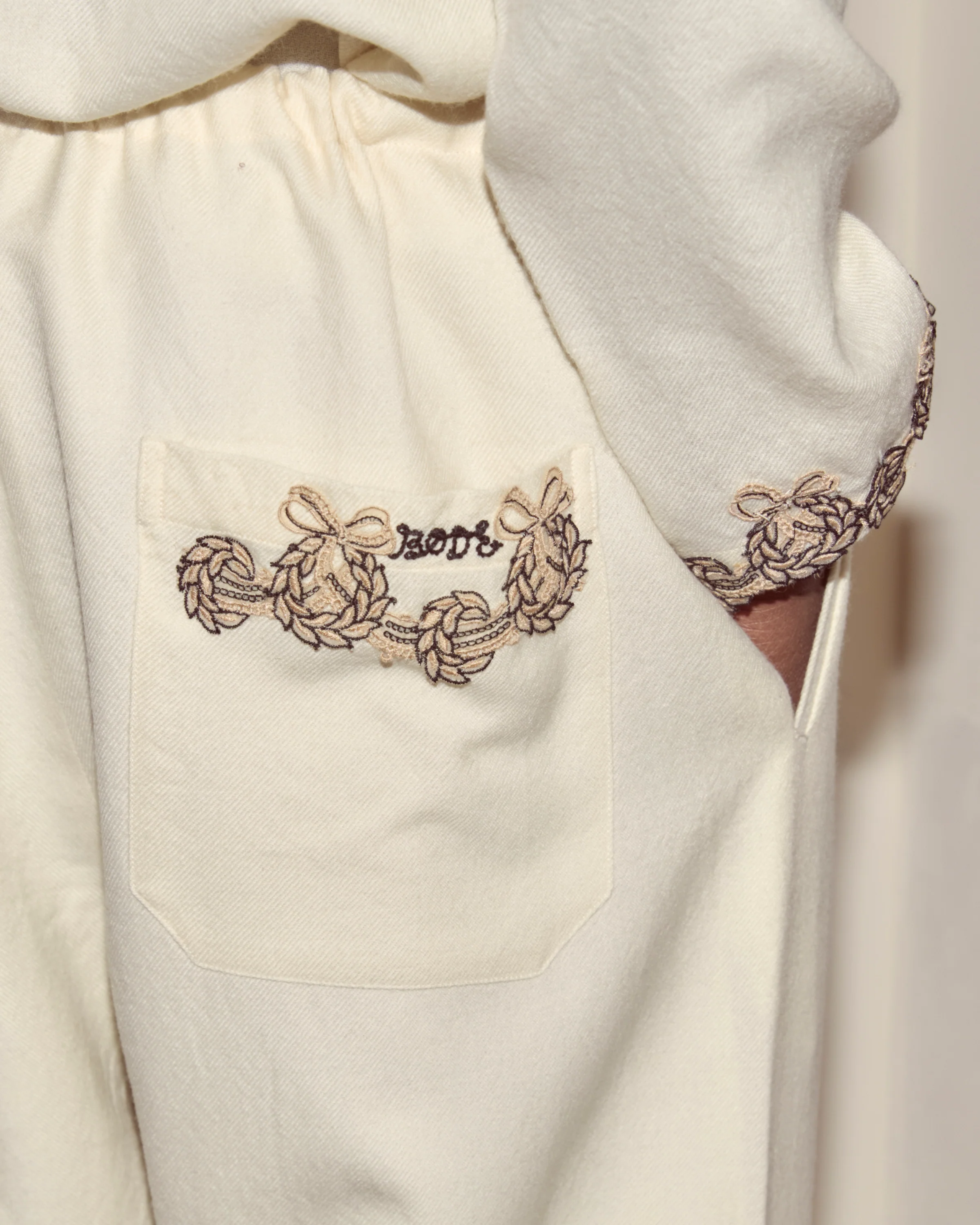 Laurelist Pajama Pants - Cream - Image 4