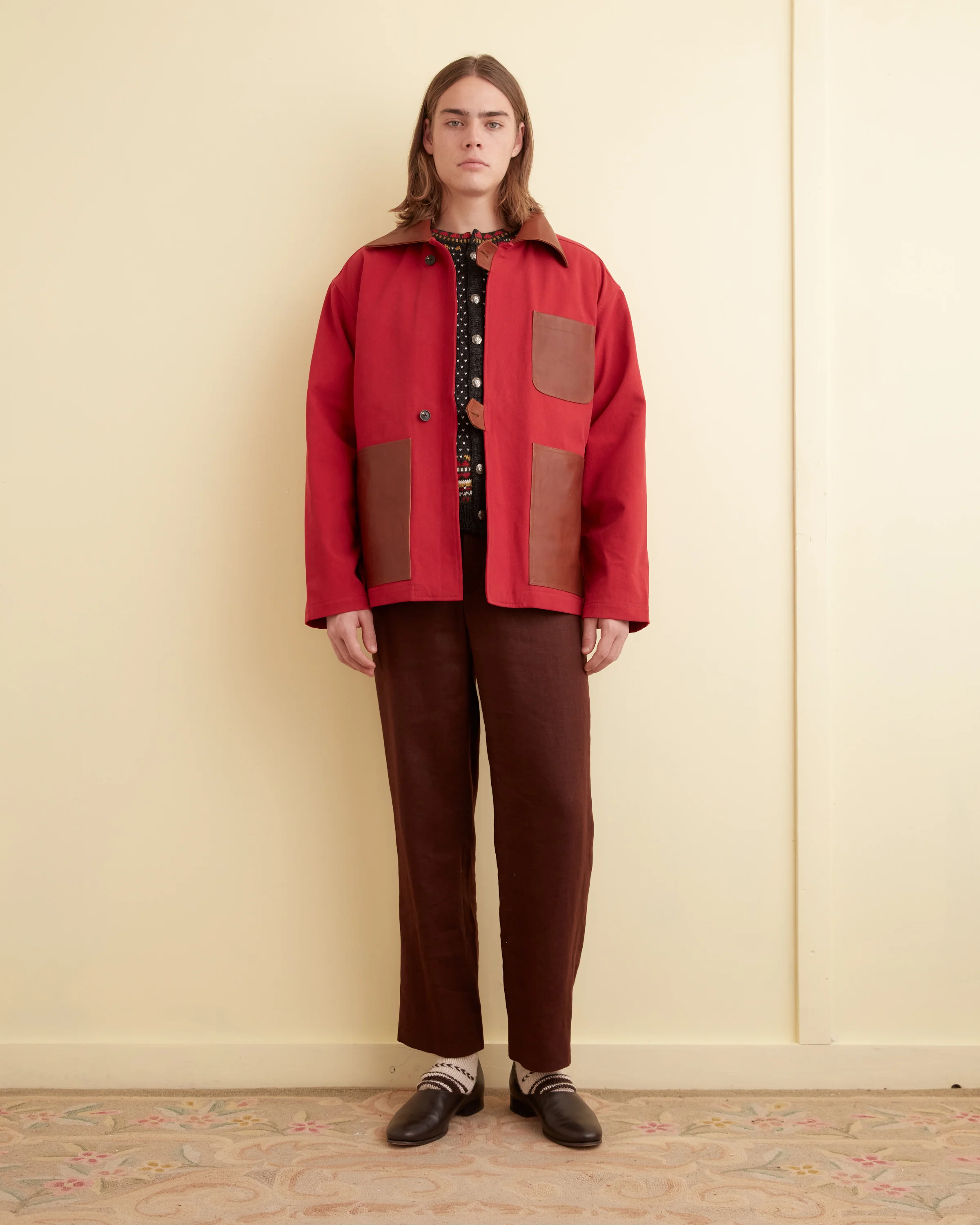 Leather Tab Jacket - Flame - Image 2