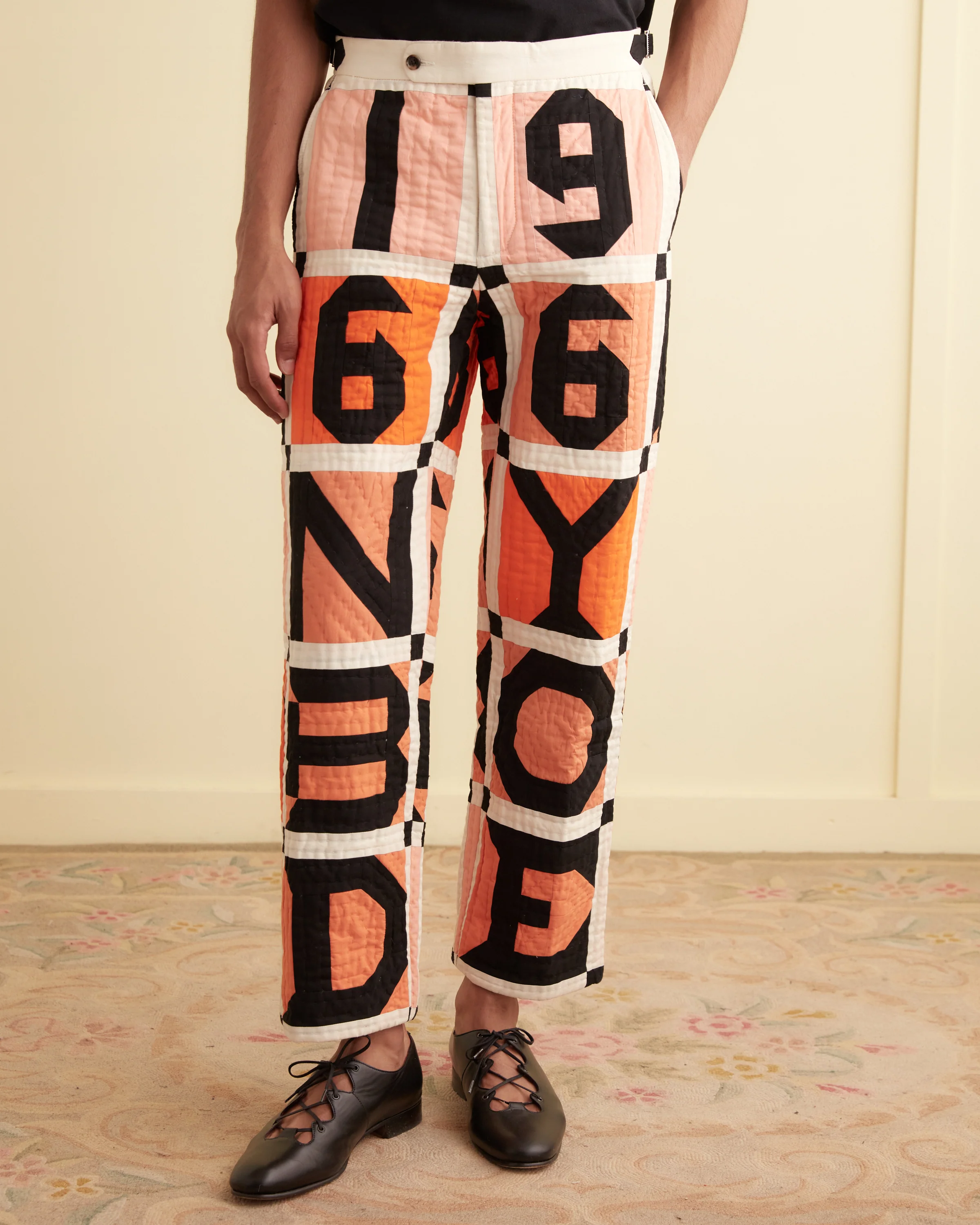 Letter Block Quilt Trousers - Image 2