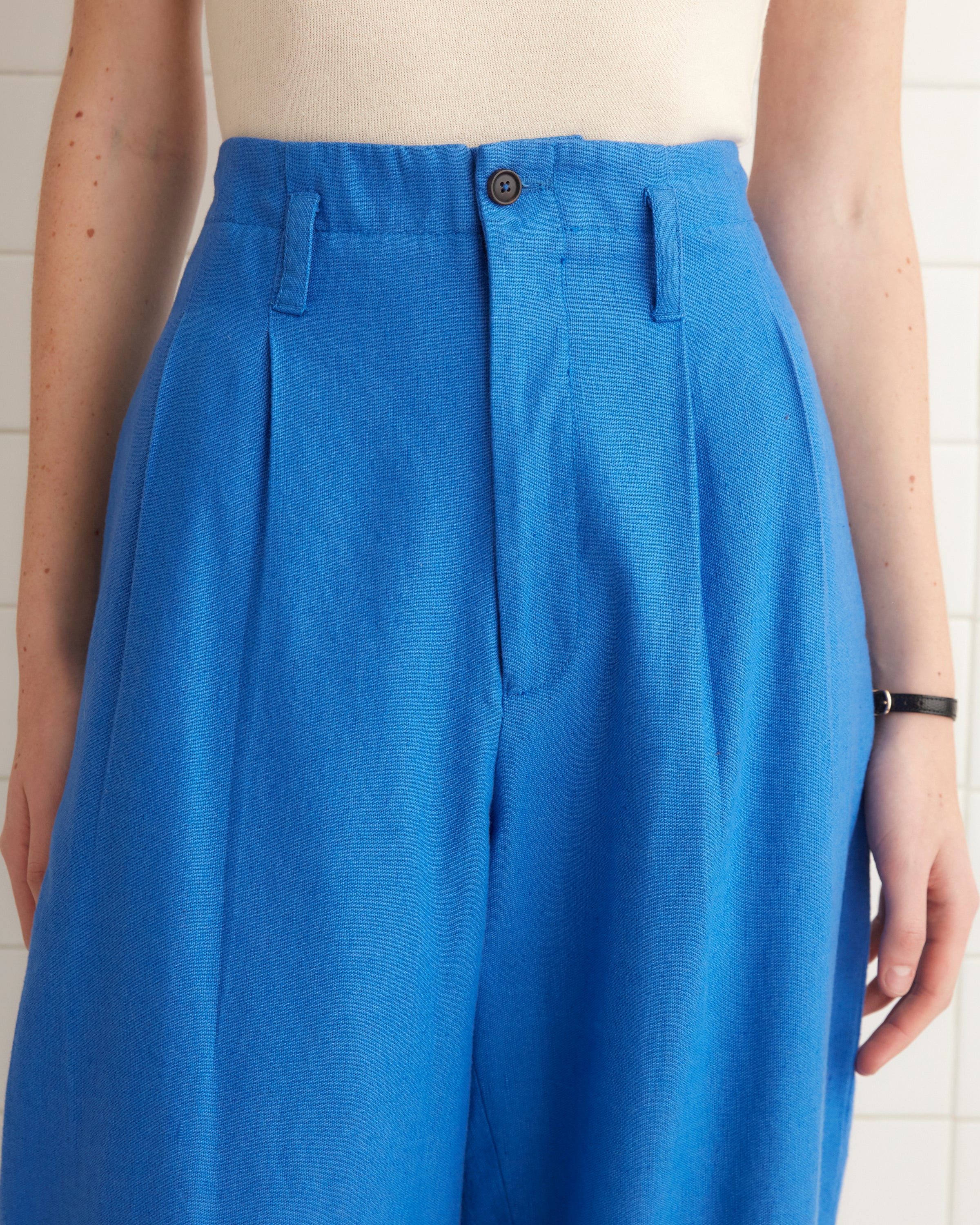 Linen Murray Trousers - Indigo - Image 3
