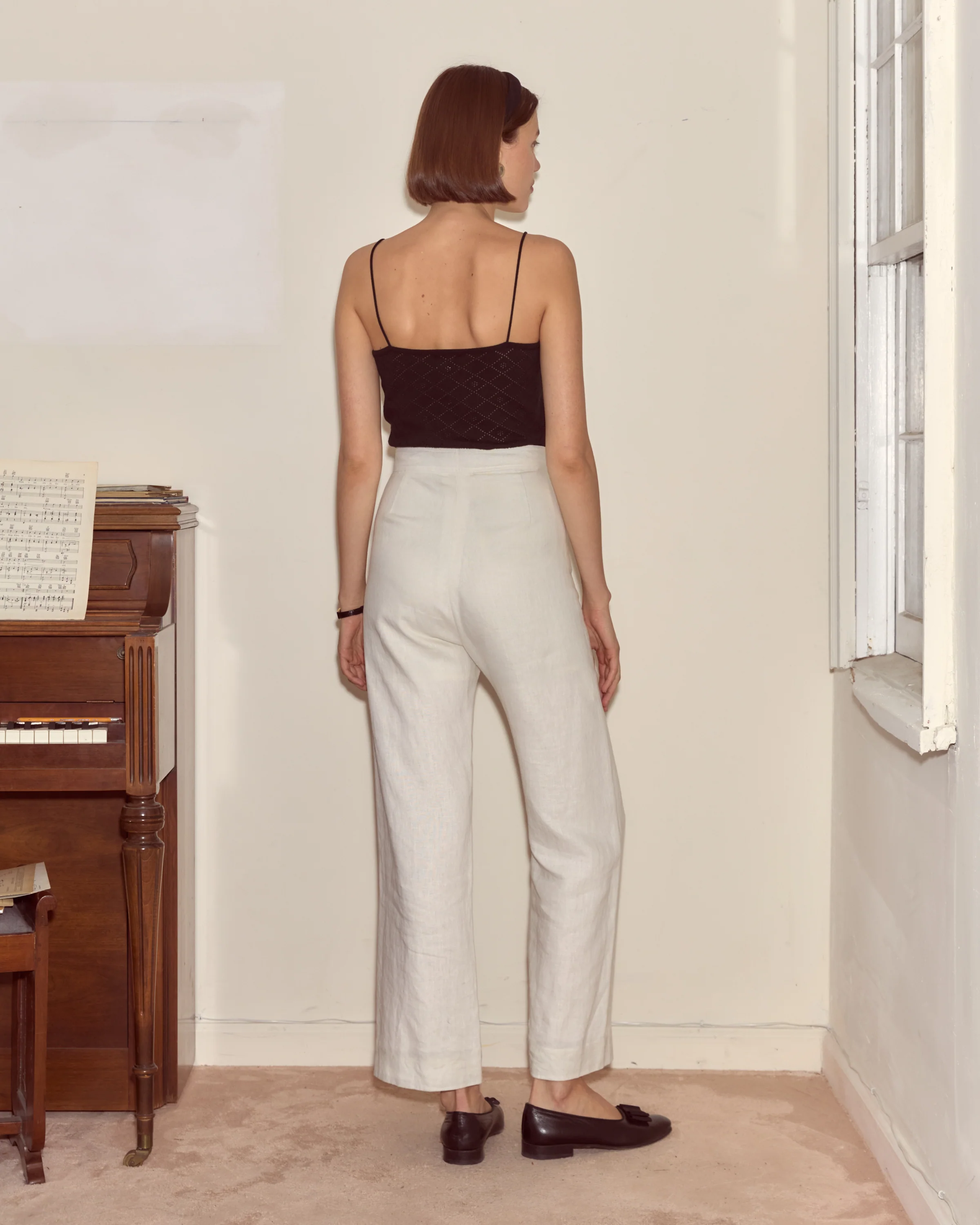 Linen Sailor Trousers - White - Image 4