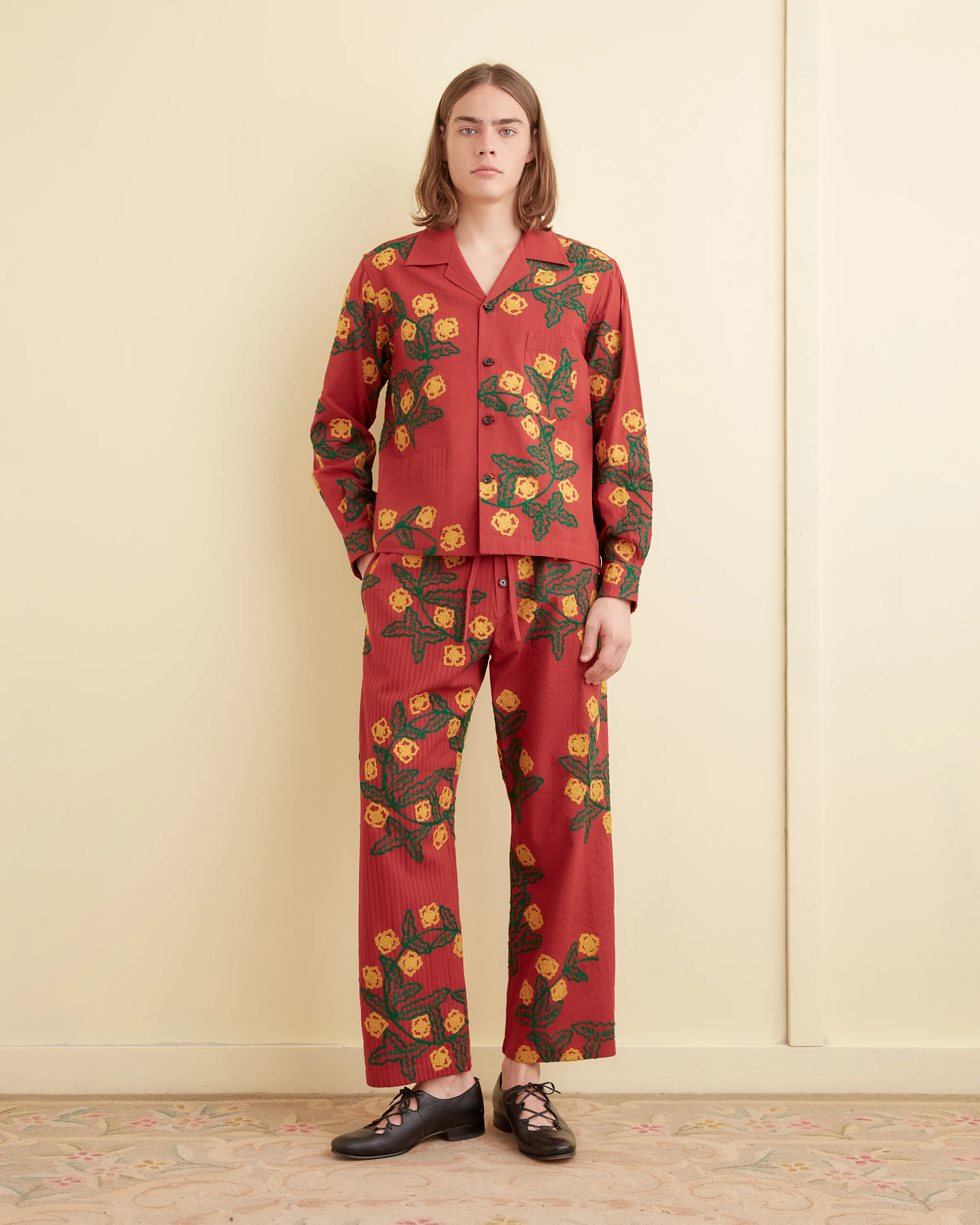 Marigold Wreath Long Sleeve Shirt