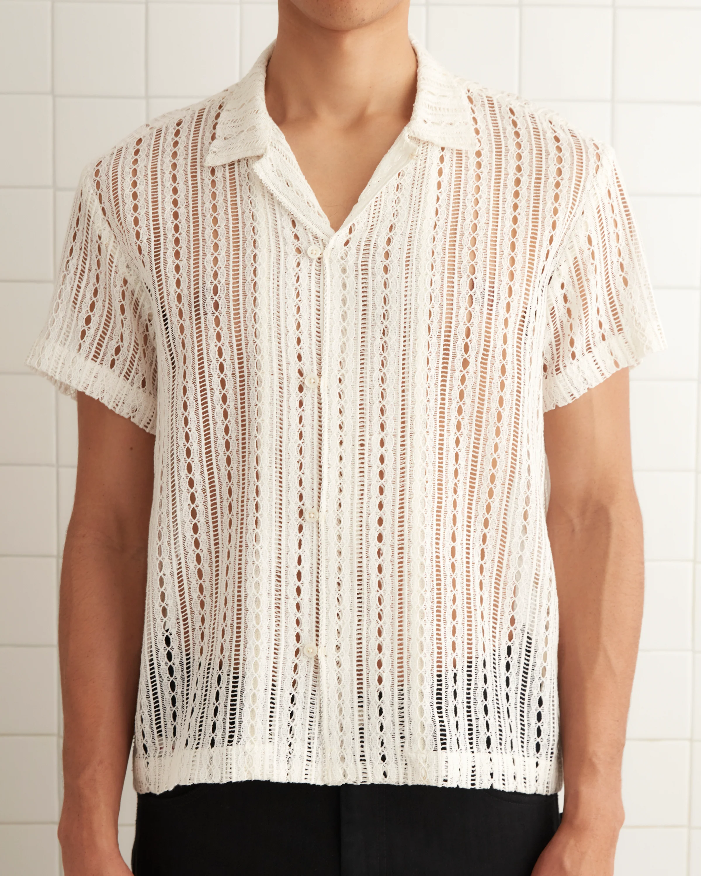 Meandering Lace Short Sleeve Shirt
