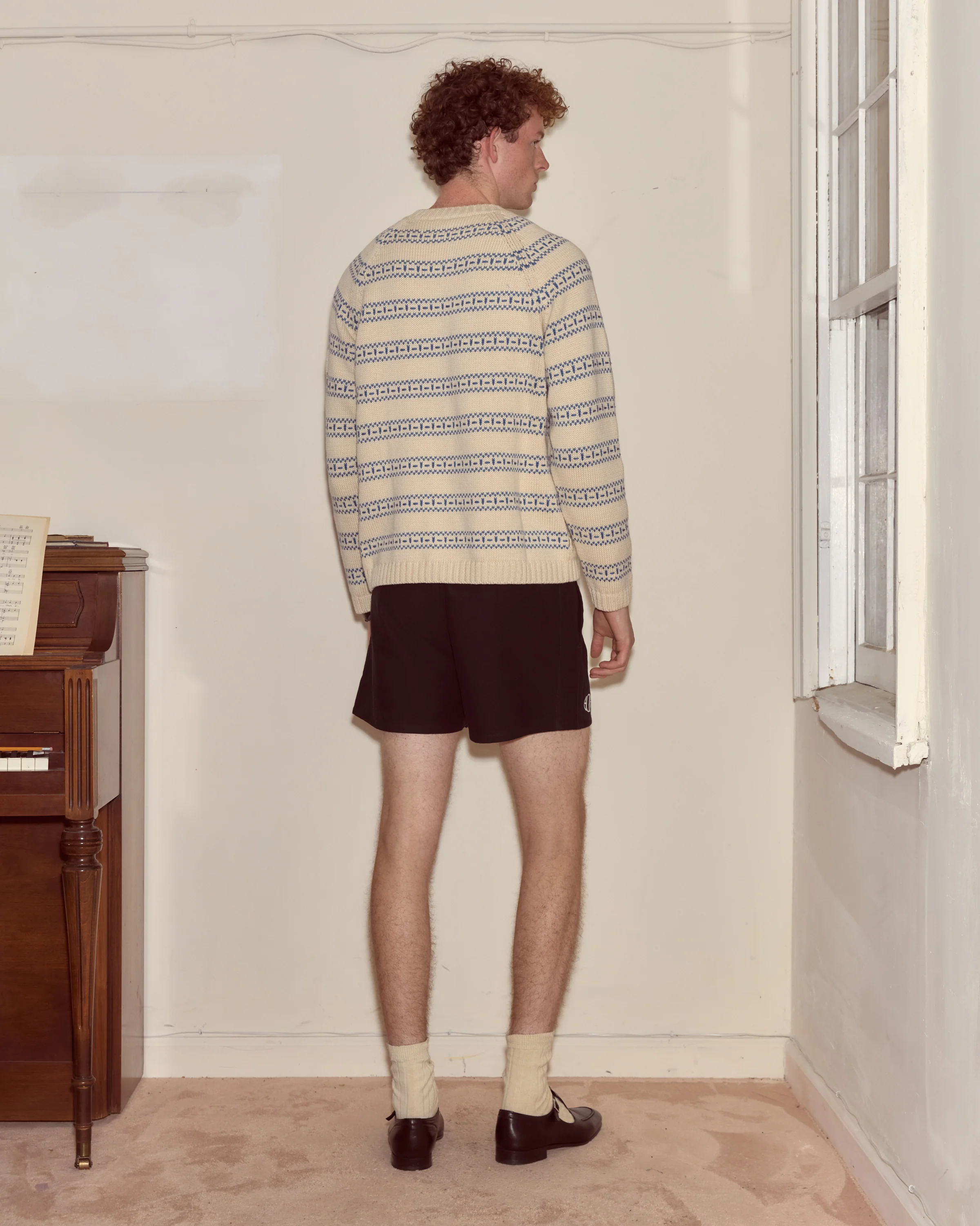 Meandering Stripe Cardigan - Cream - Image 3
