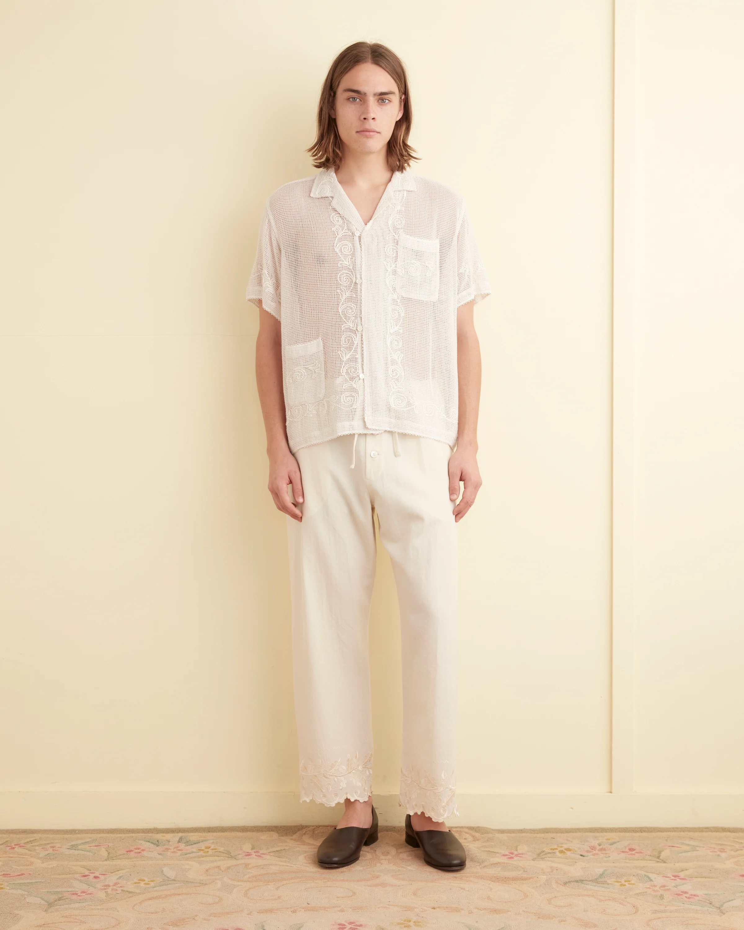 Mesh Filigree Short Sleeve Shirt - Image 2