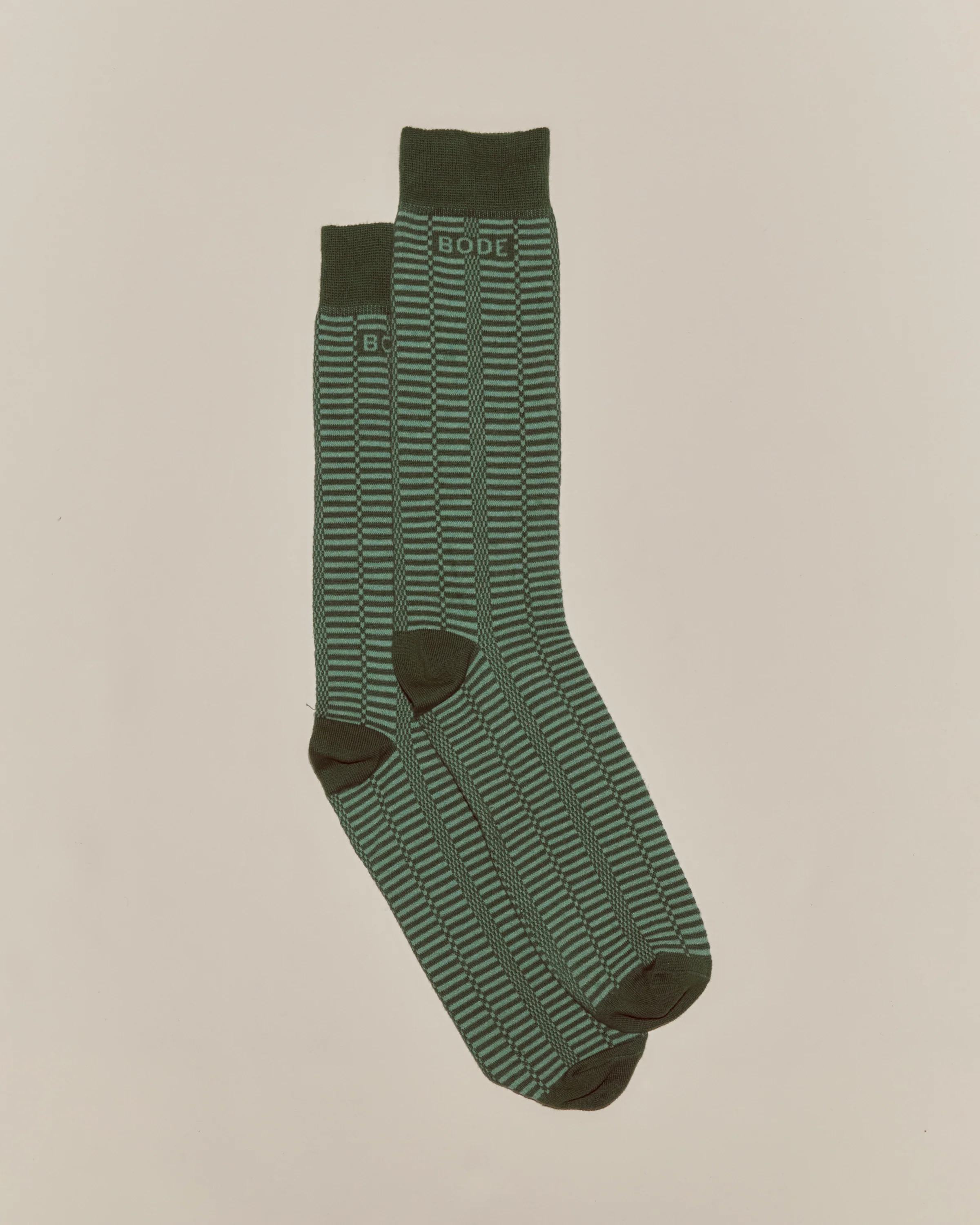 Micro Check Socks - Green