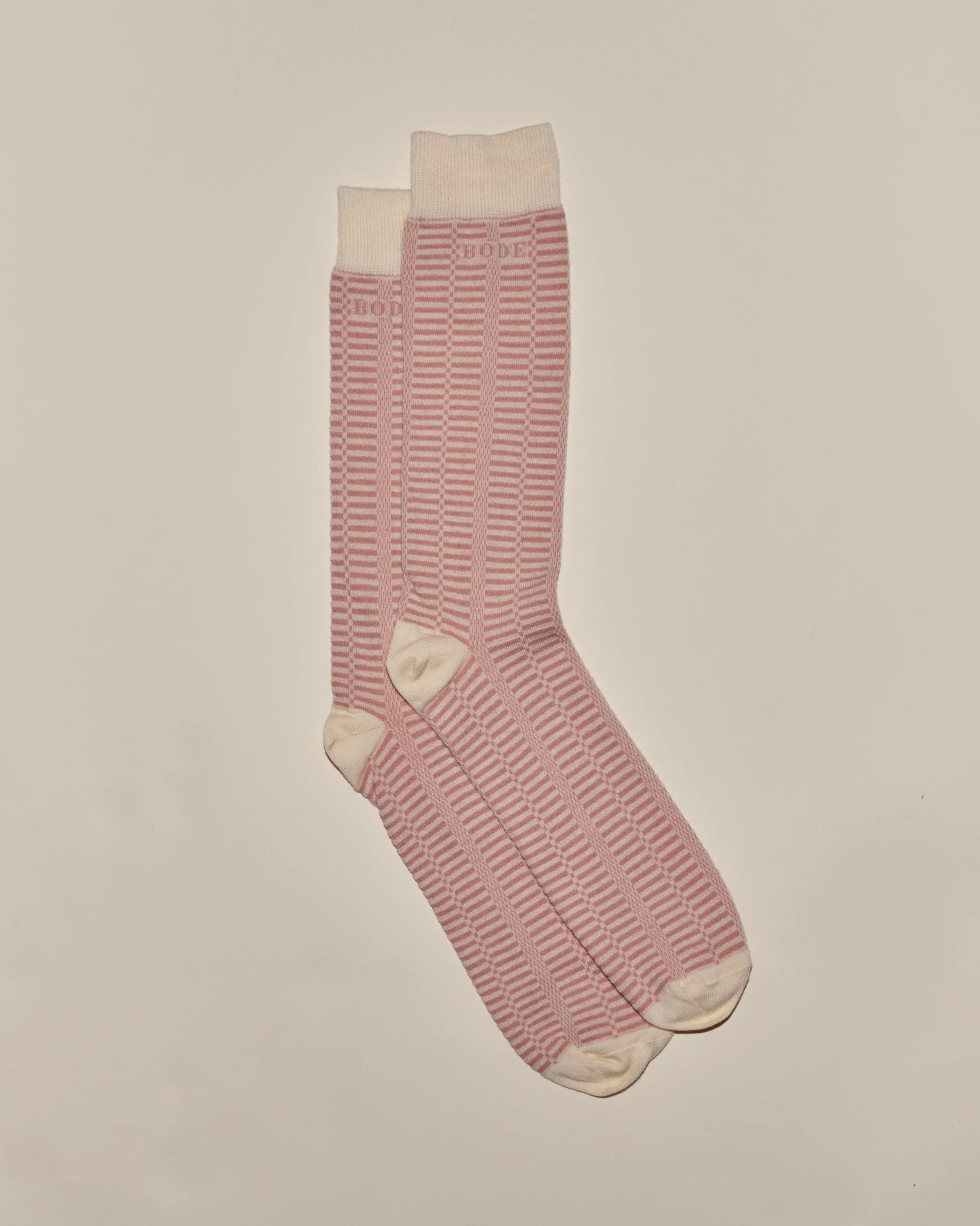 Micro Check Socks - Pink/Cream