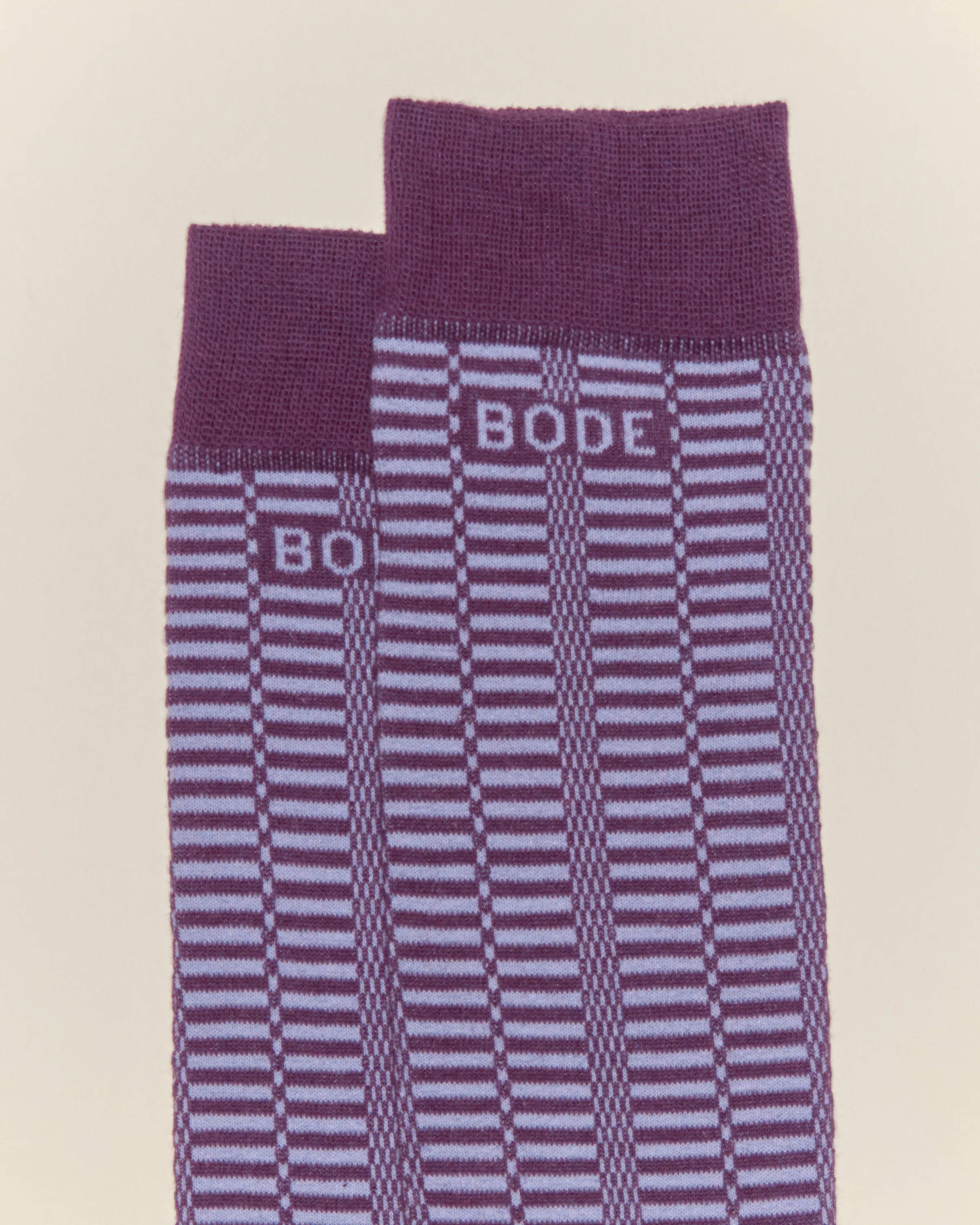 Micro Check Socks - Purple - Image 2