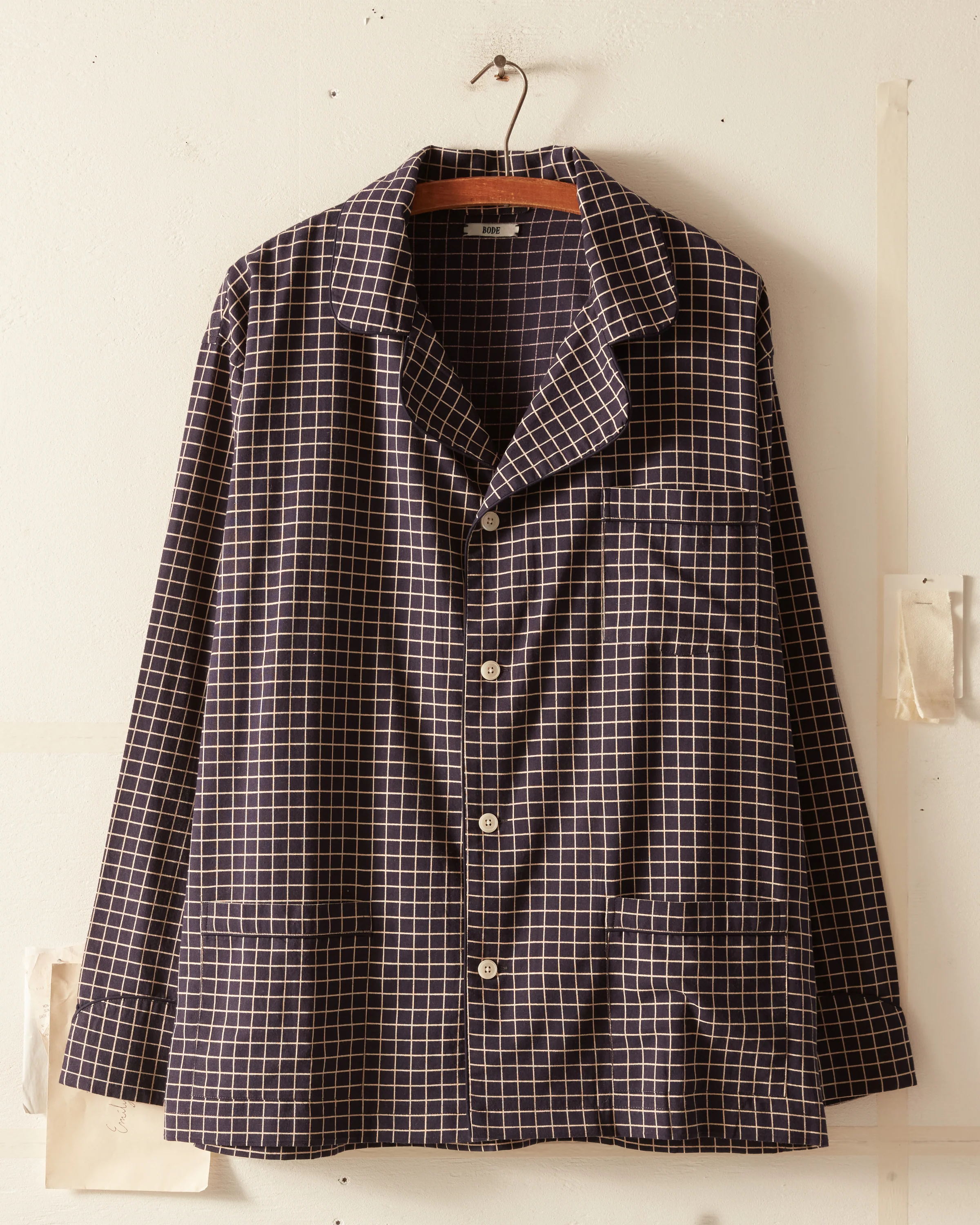 Midnight Grid Pajama Shirt