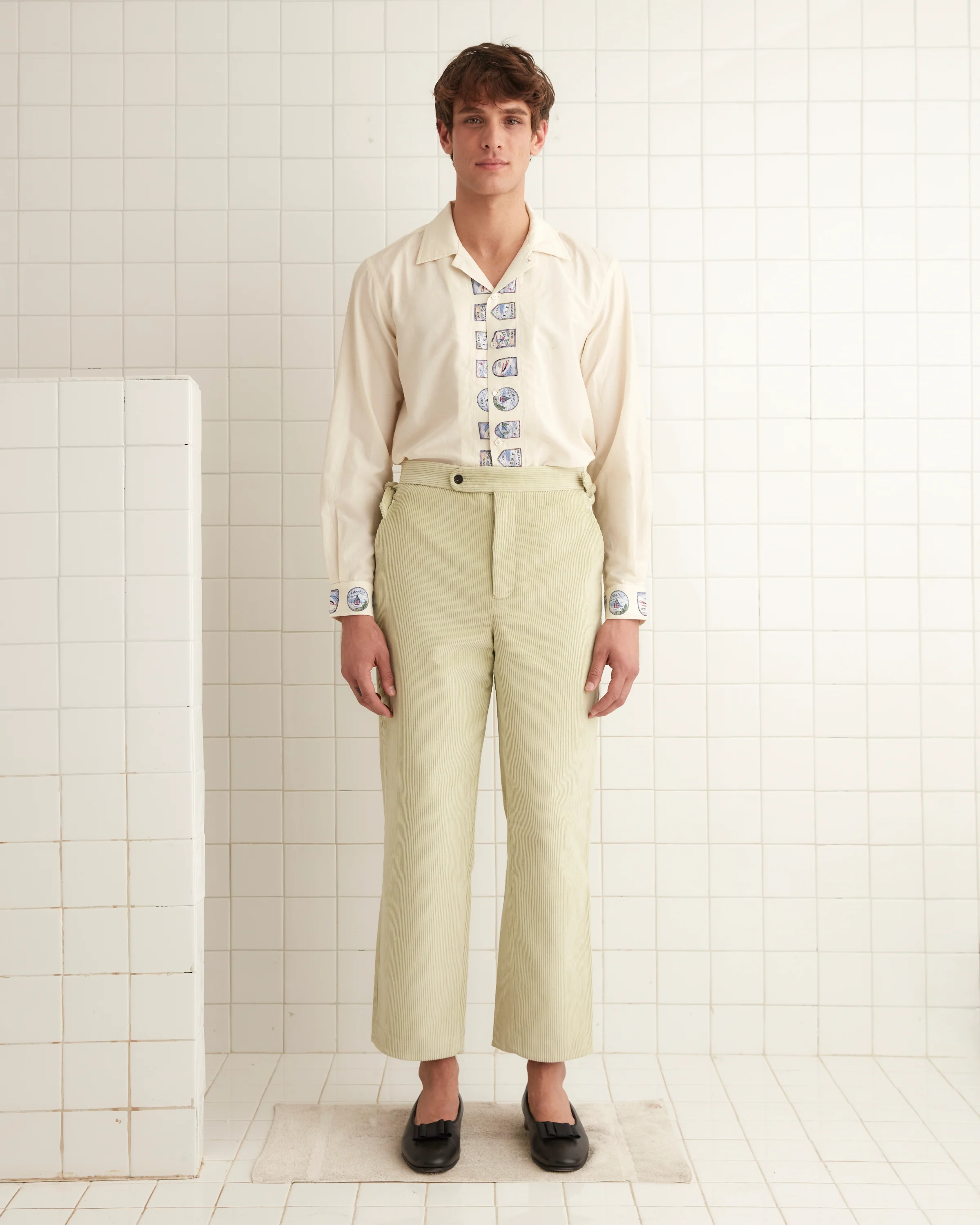 Mint Corduroy Trousers - Image 2
