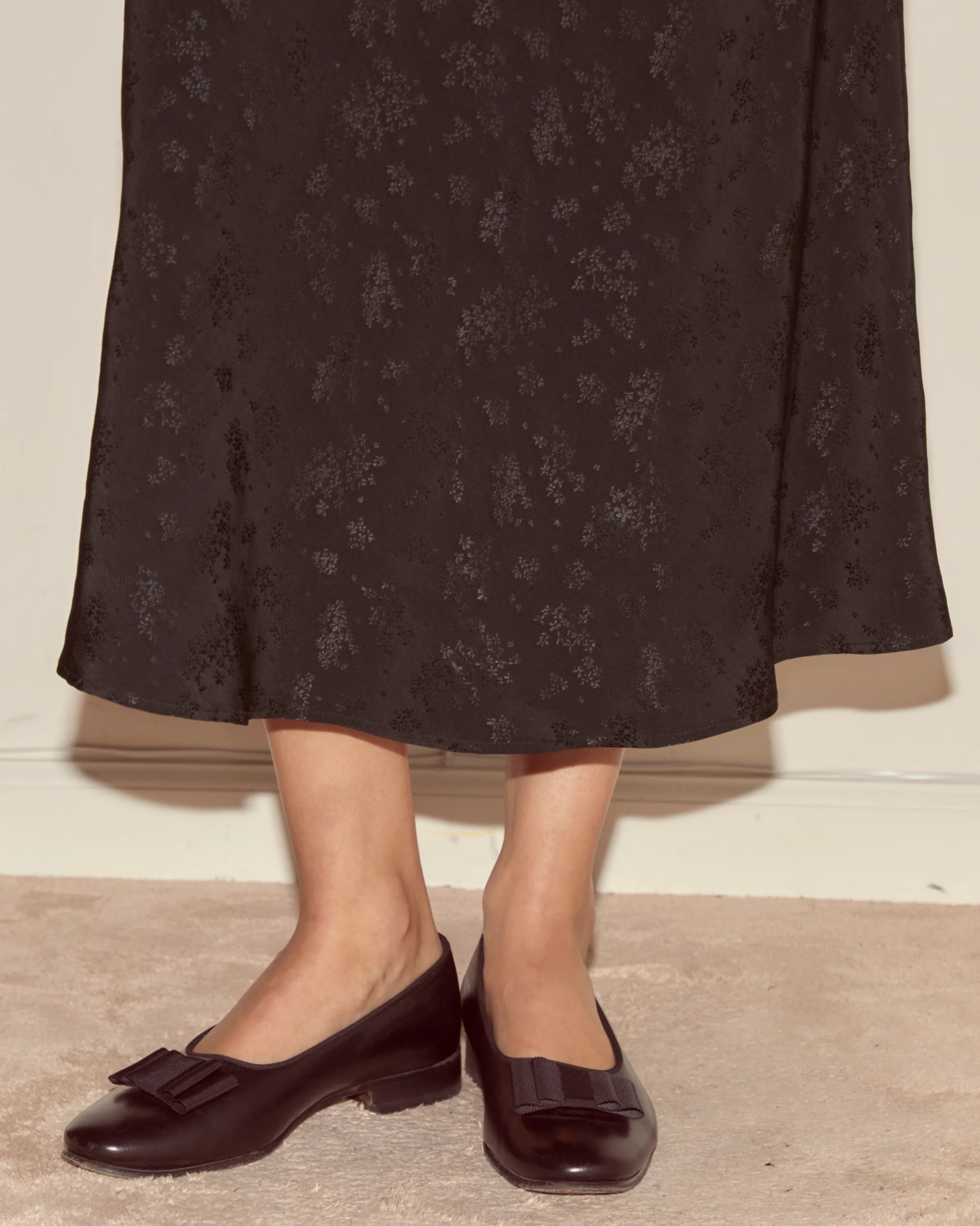 Moonflower Jacquard Skirt - Black - Image 2