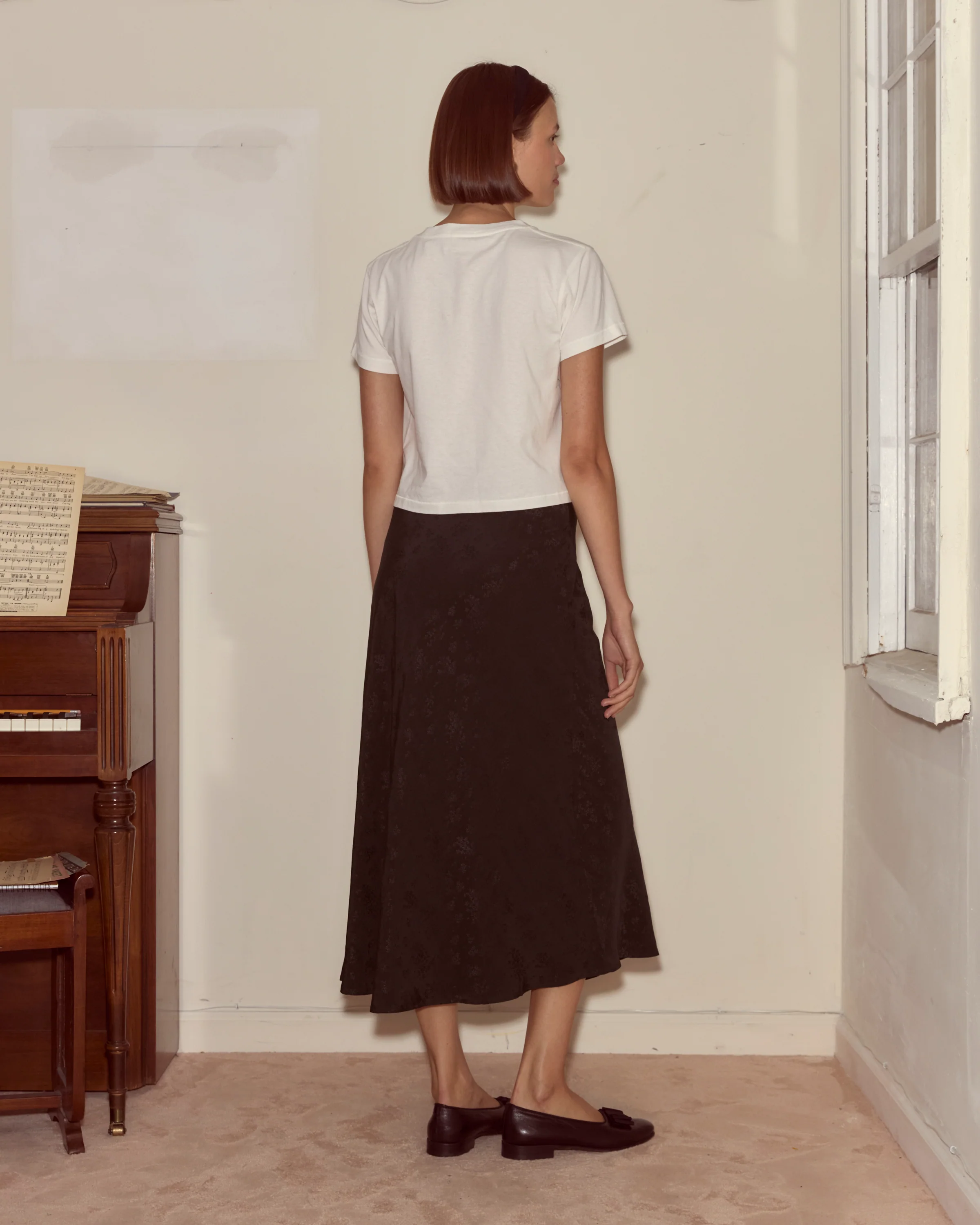 Moonflower Jacquard Skirt - Black - Image 3