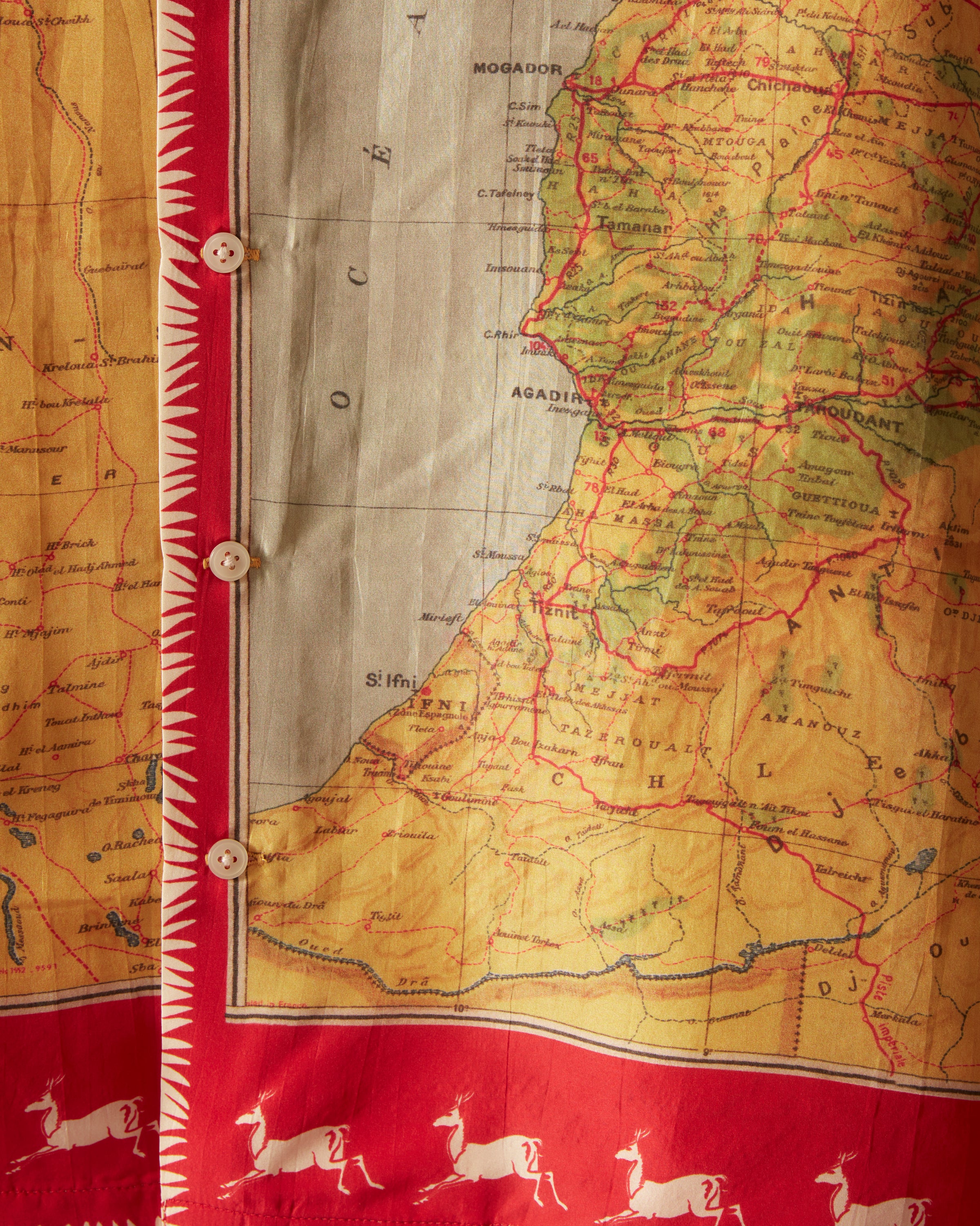 Morocco Map Silk Shirt - Image 3