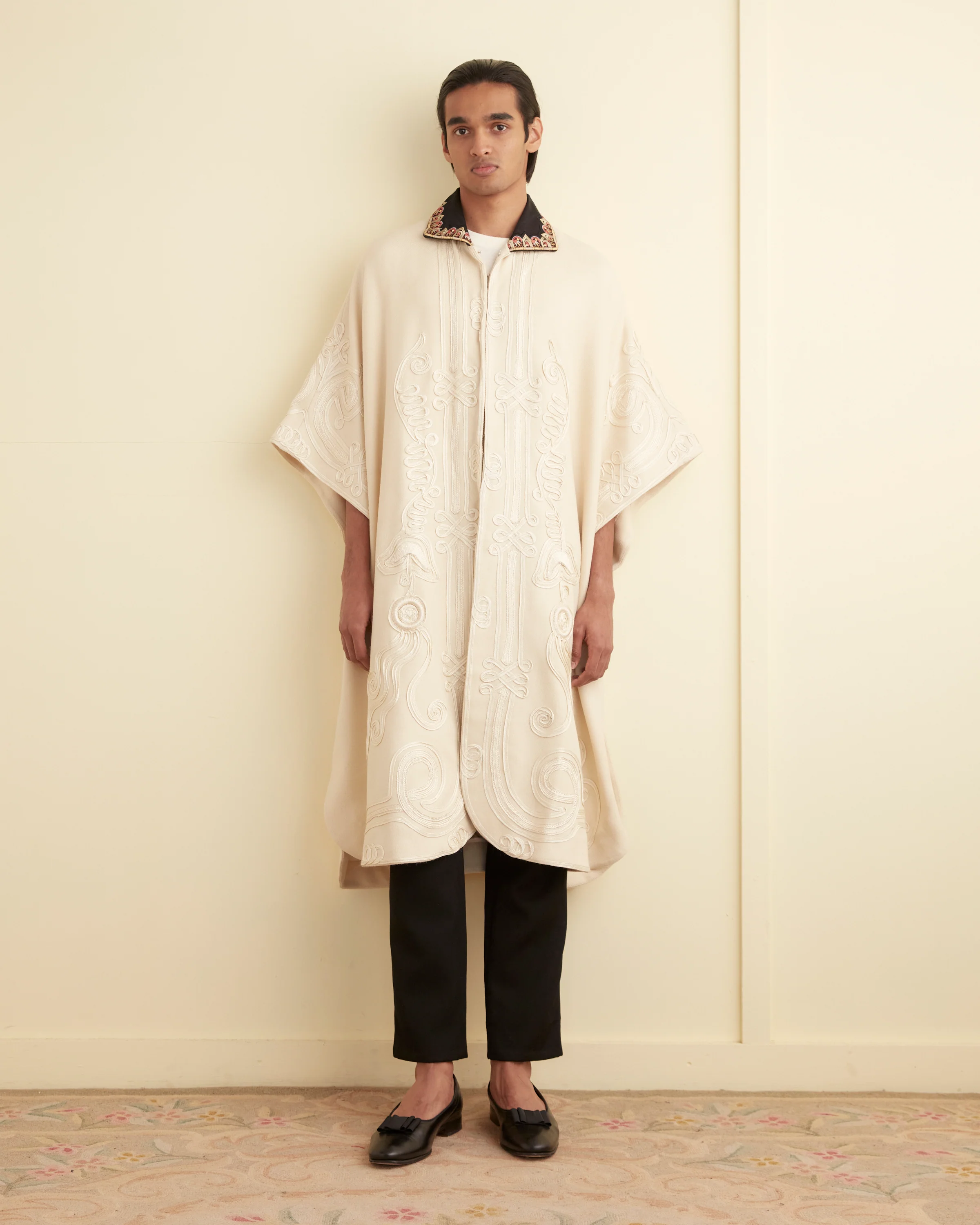 Nobleman Shawl Coat - Ecru