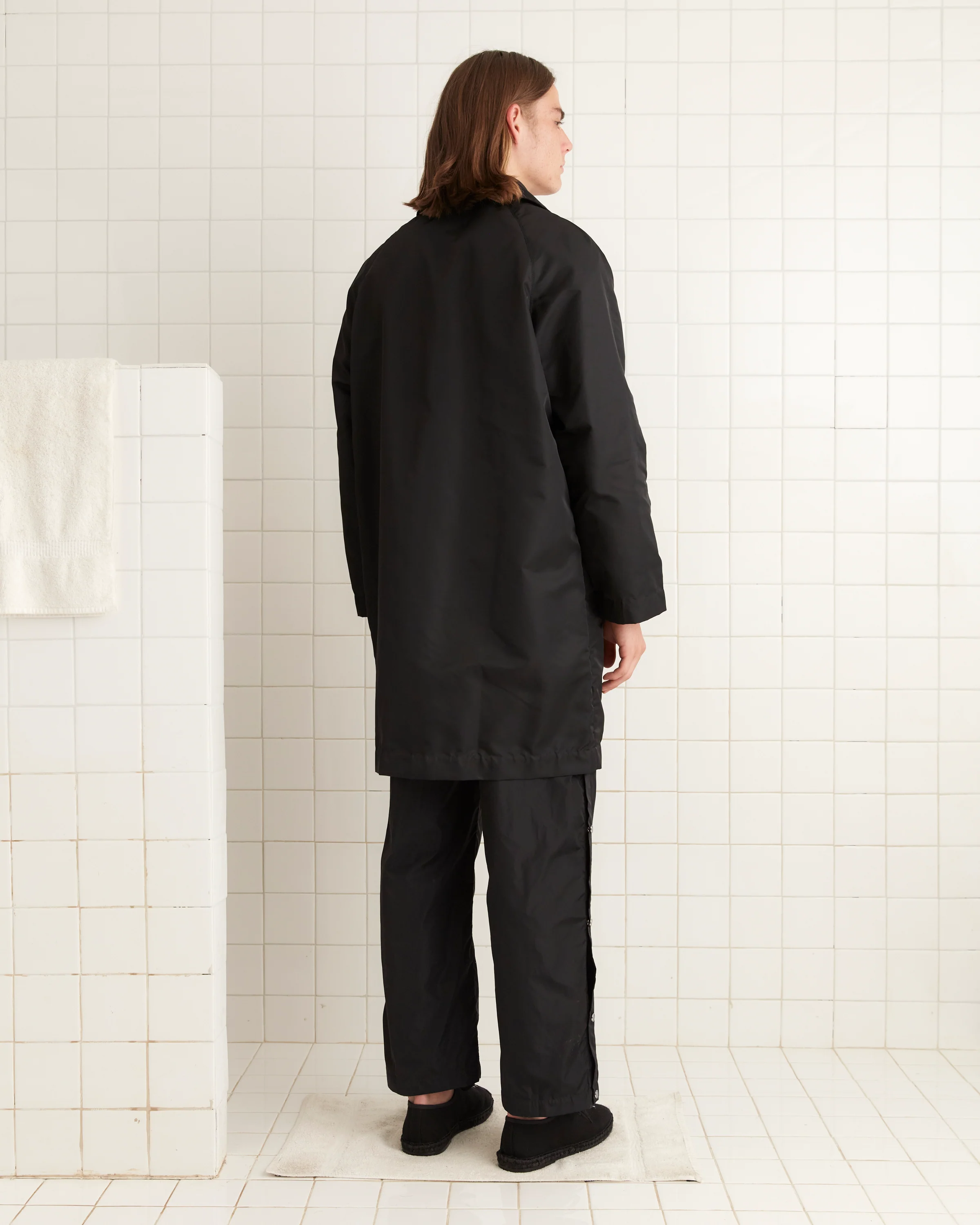 Nylon Raincoat - Black - Image 3