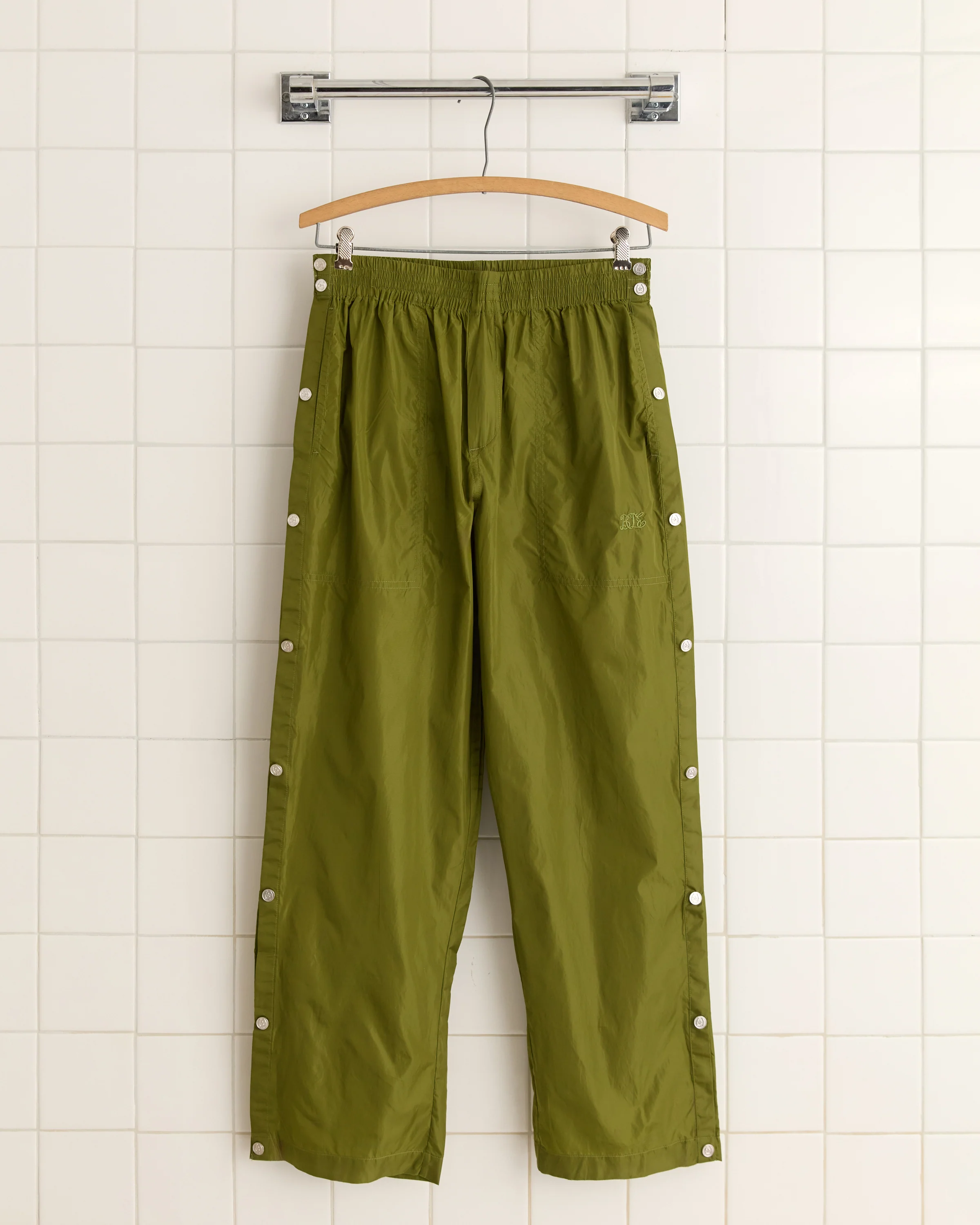 Nylon Tear-Away Track Pants - Olive - Image 4