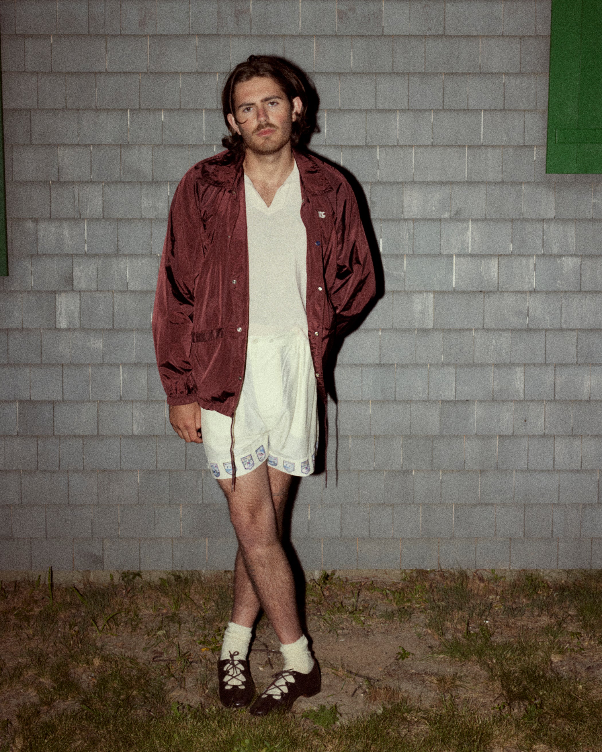 Nylon Track Jacket - Burgundy - Image 4