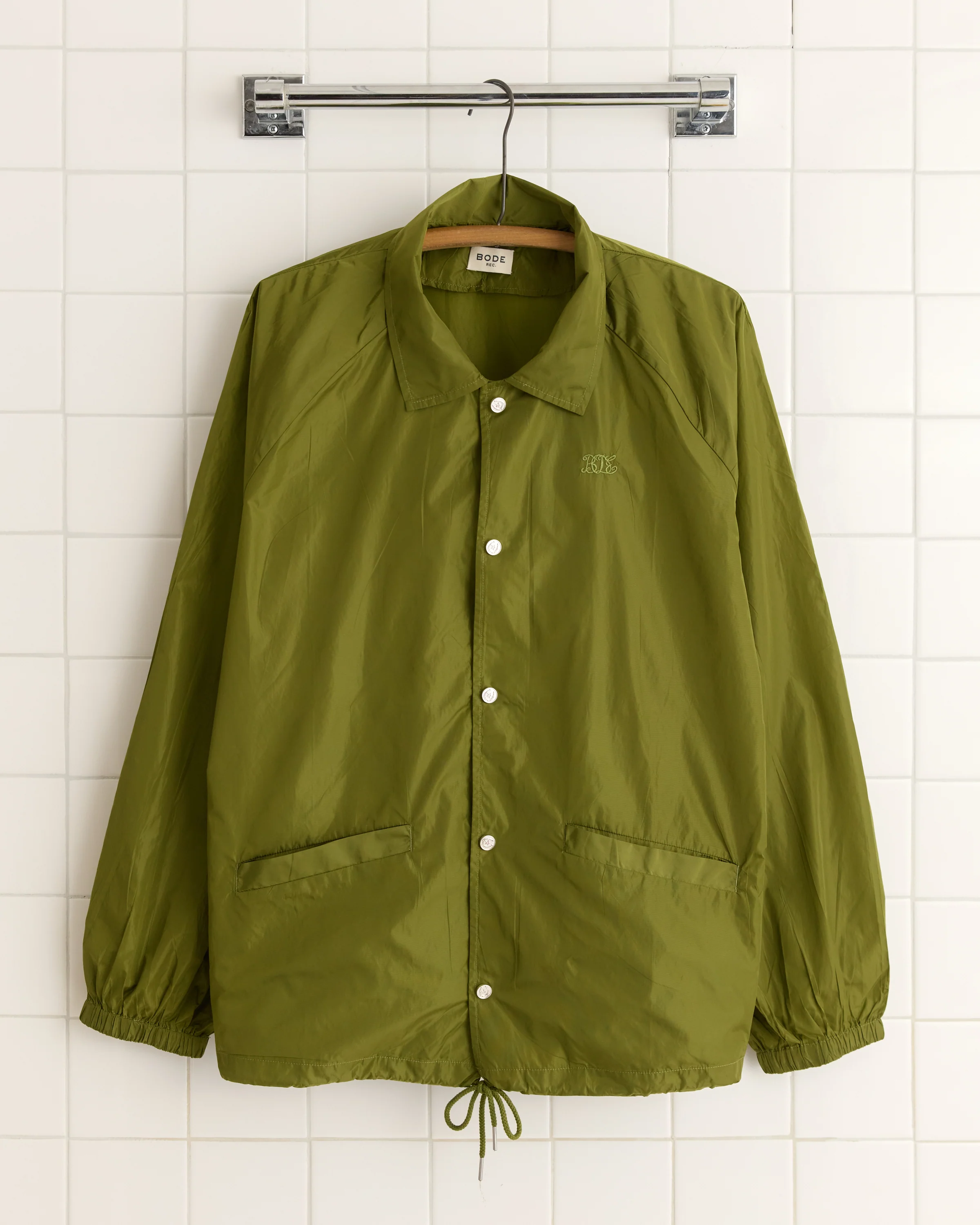Nylon Track Jacket - Olive
