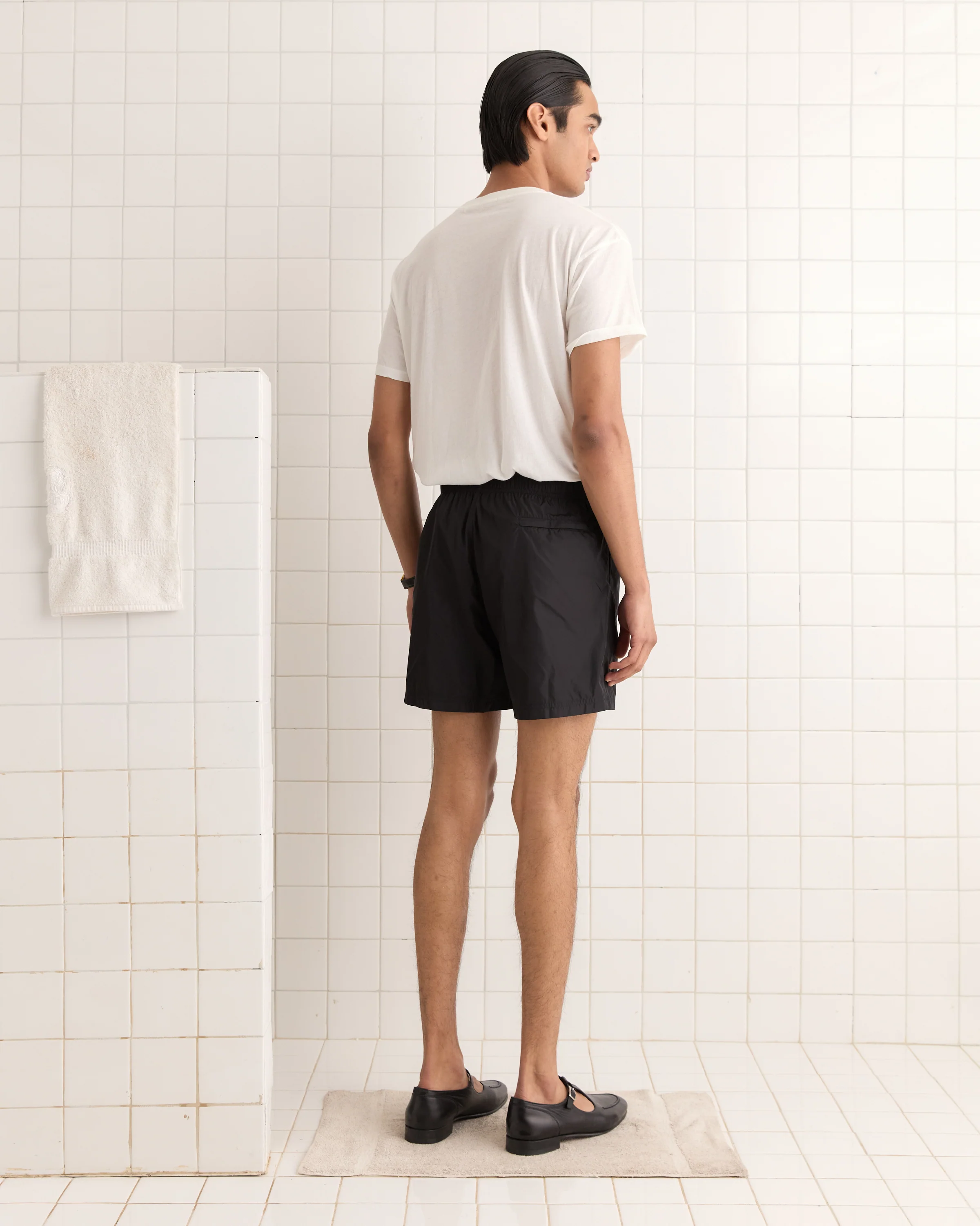 Nylon Track Shorts - Black - Image 3