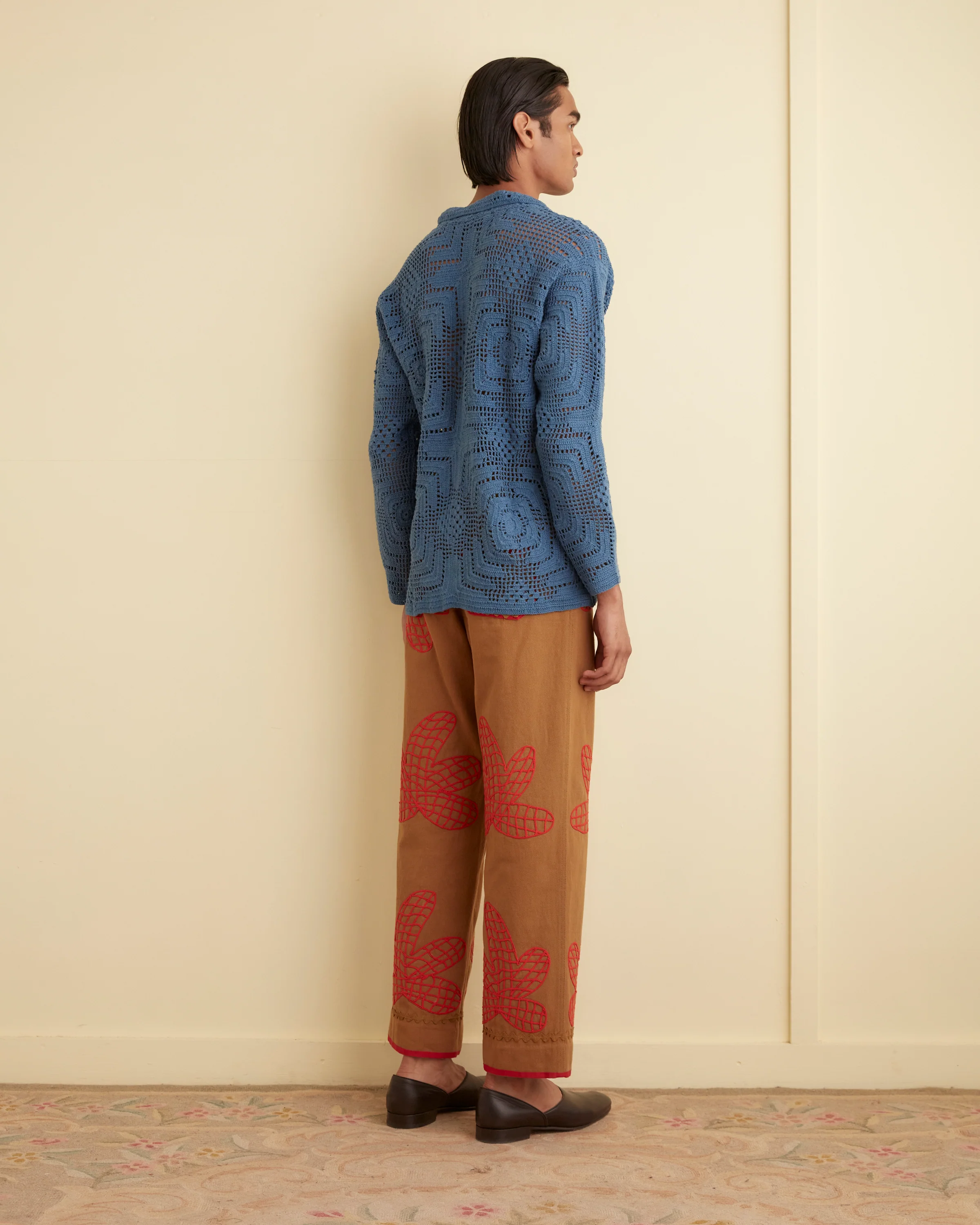 Overdye Crochet Shirt - Petrol - Image 3