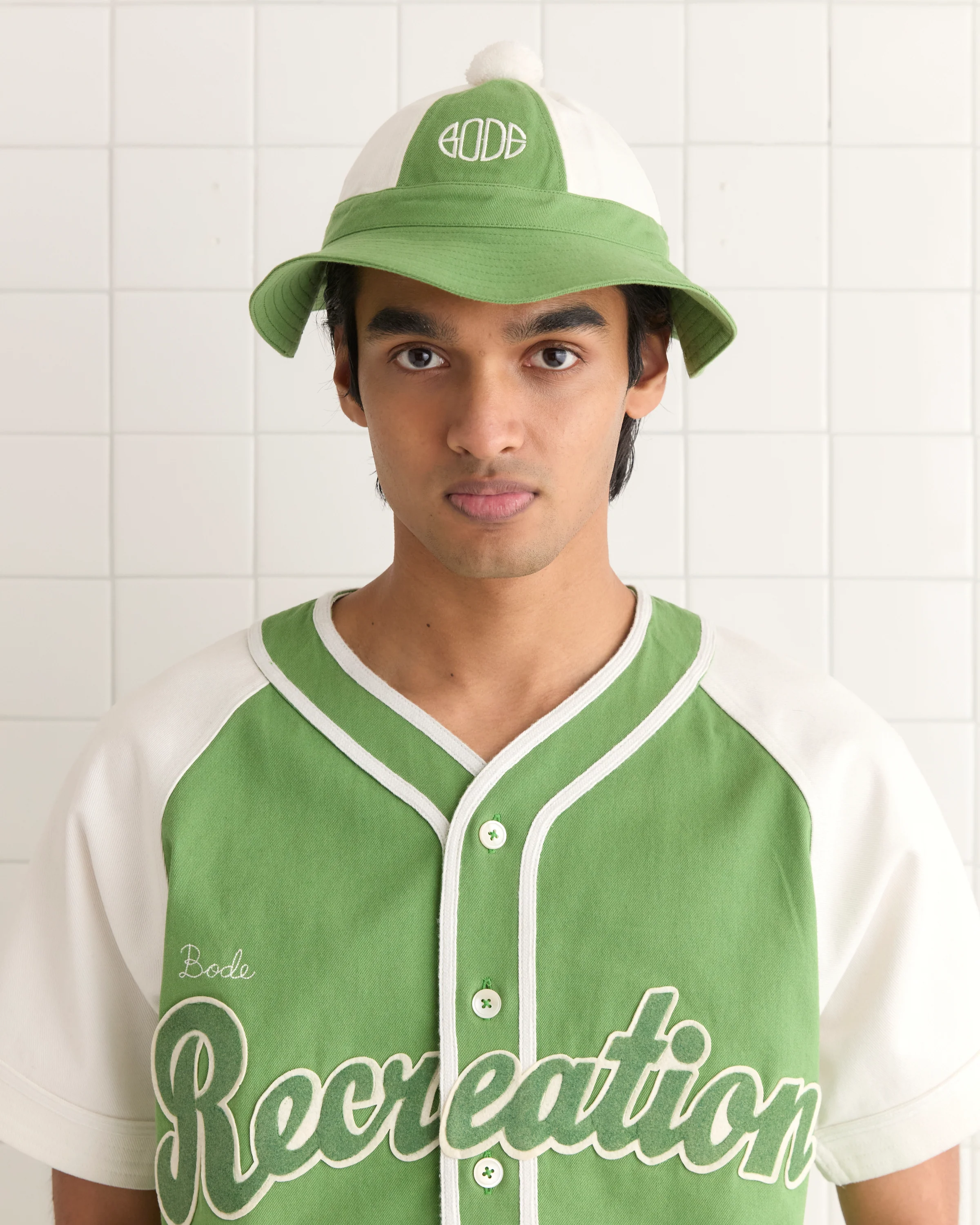 Paneled Grandfather Hat - Green/White - Image 3