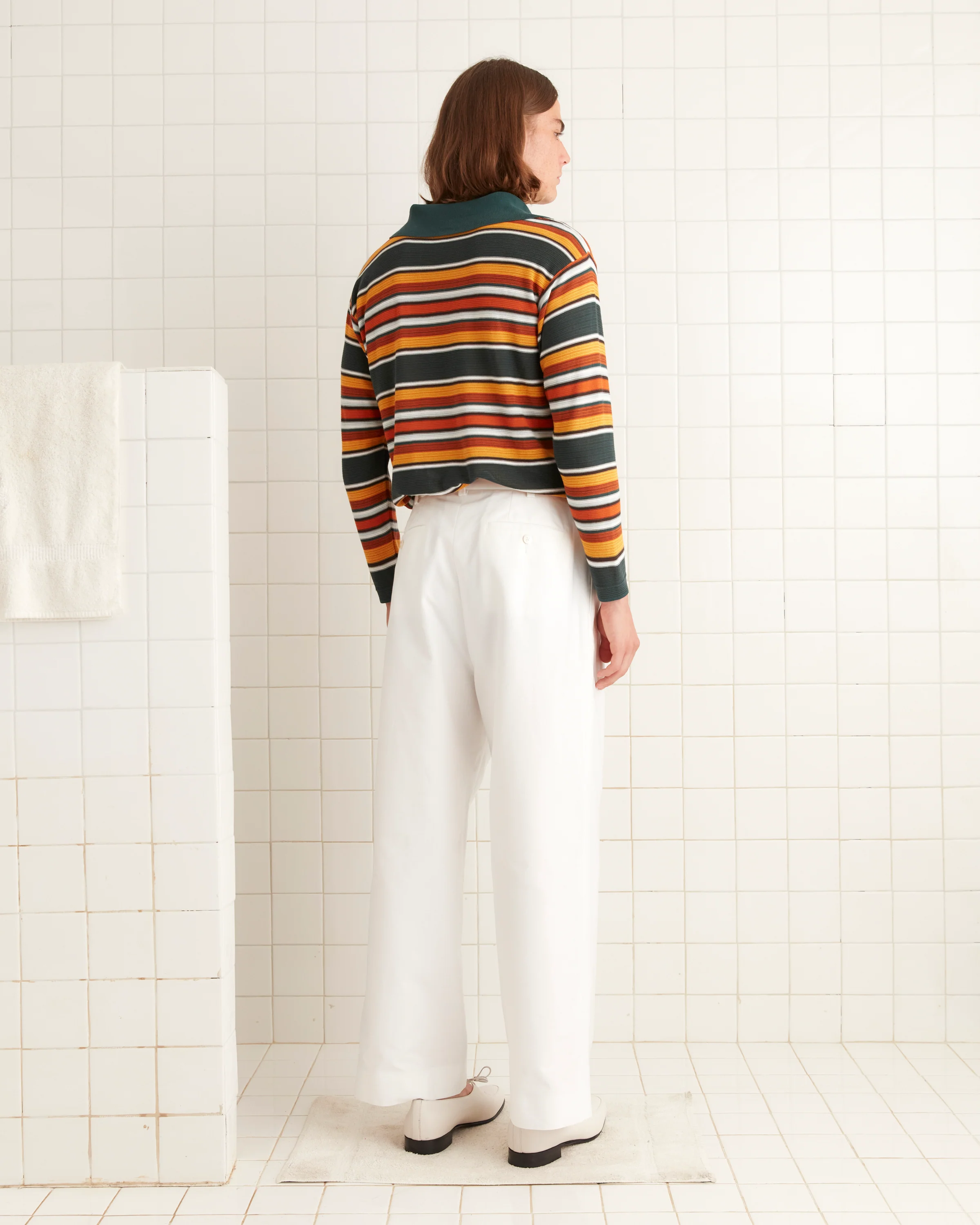 Parakeet Stripe Long Sleeve Boxy Polo - Image 3