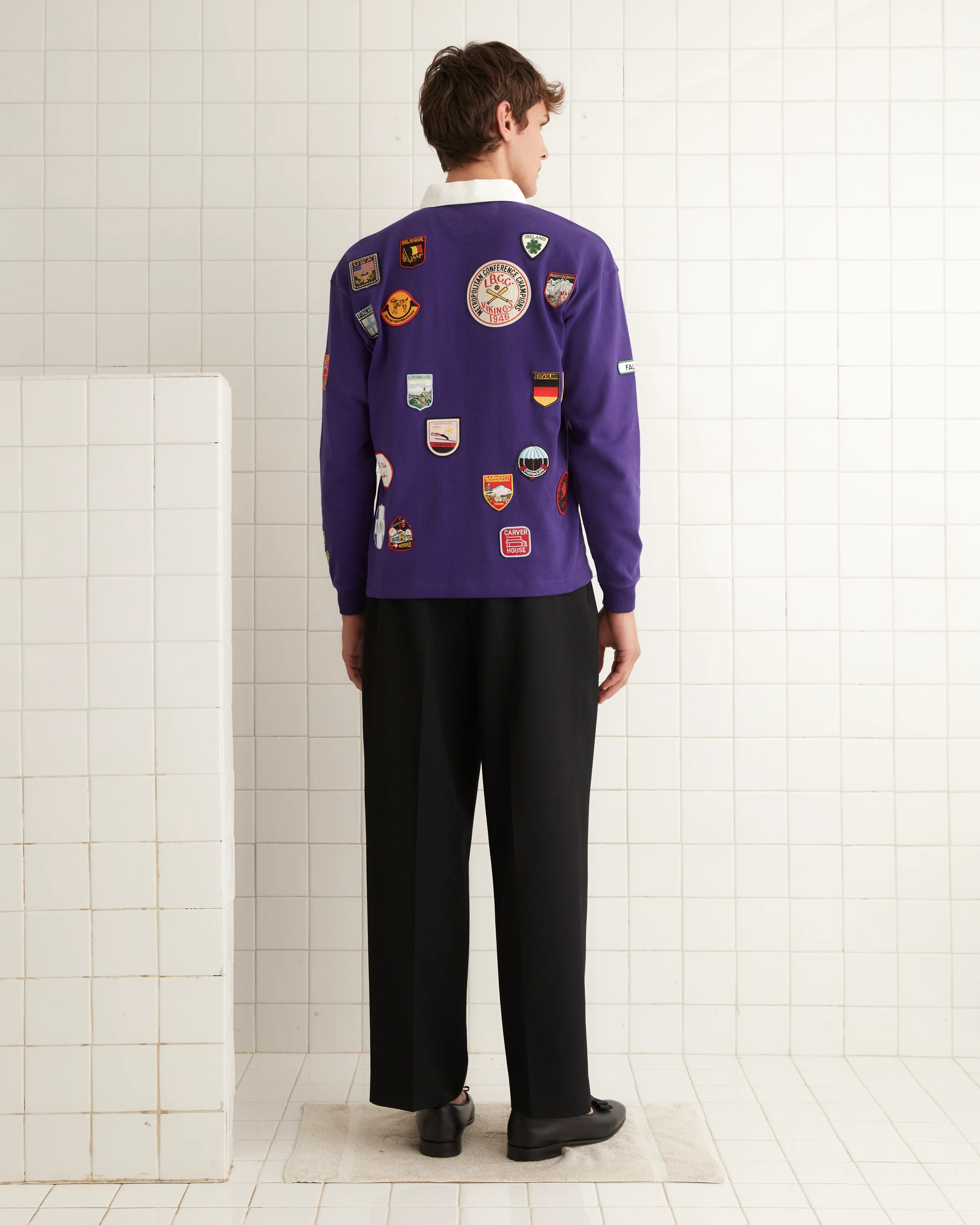Passport Patch Rugby Shirt - Purple - Image 3