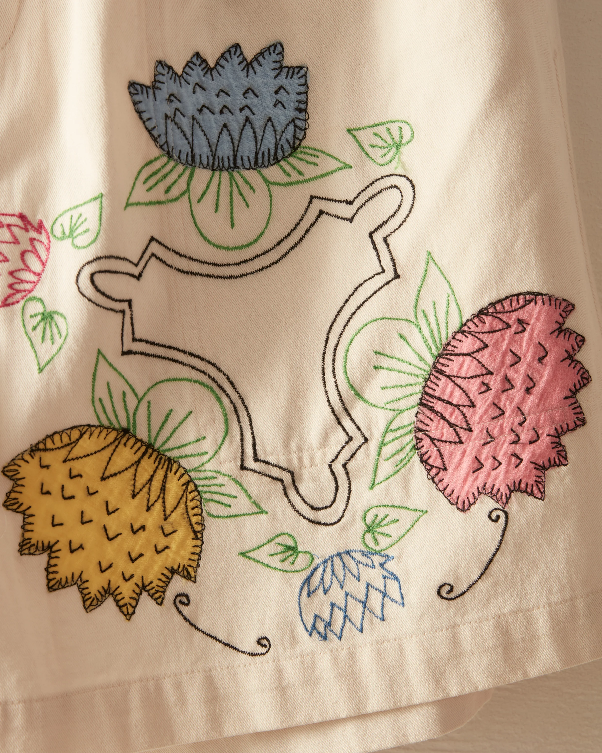 Patchwork Lotus Shorts - Image 3