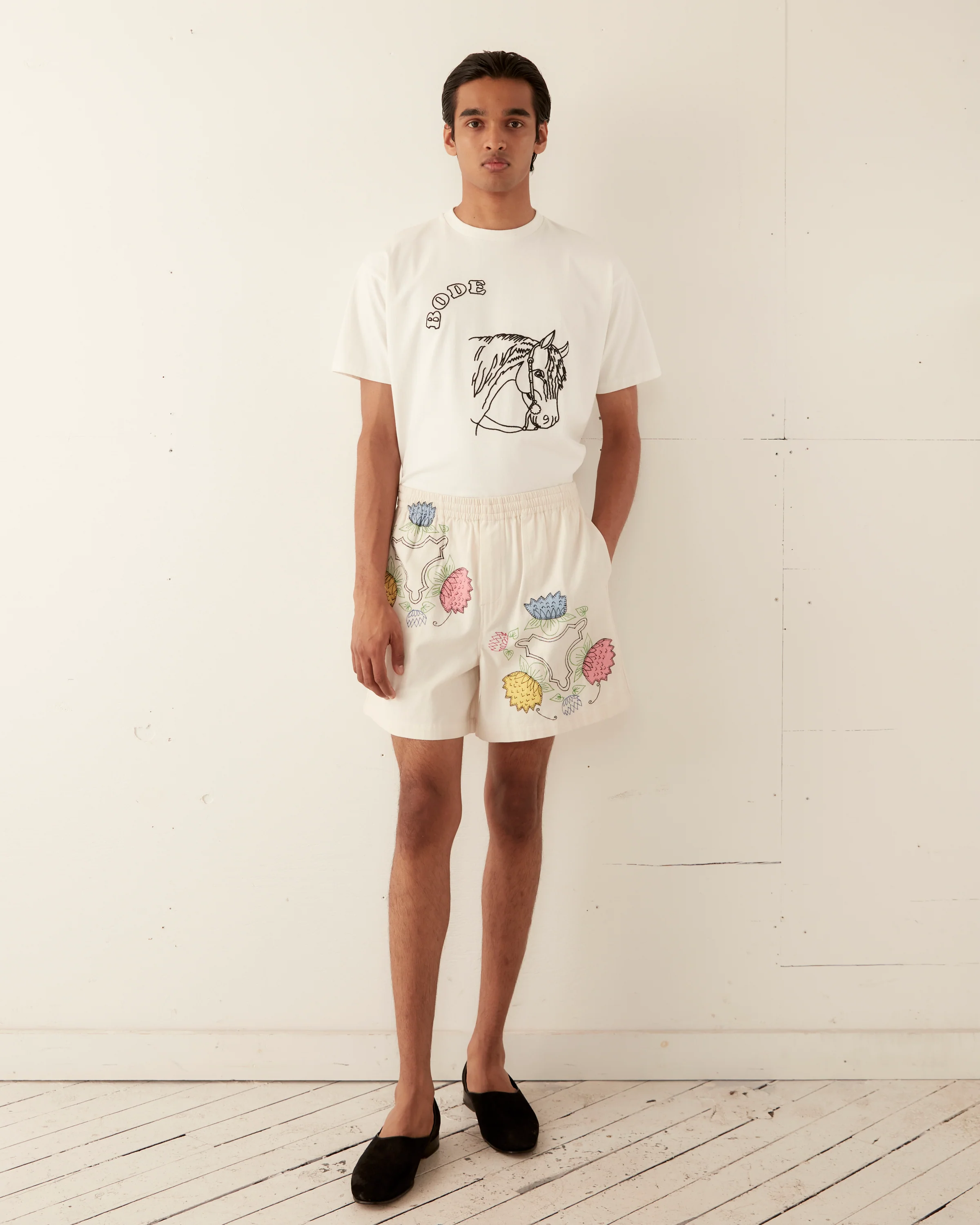 Patchwork Lotus Shorts - Image 4