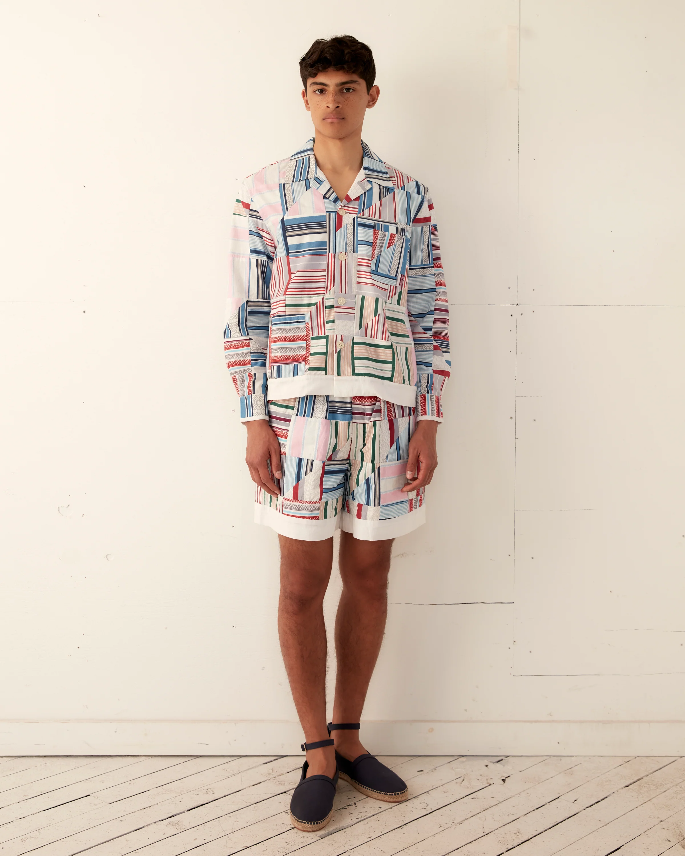 Patchwork Oxford Shorts - Image 4