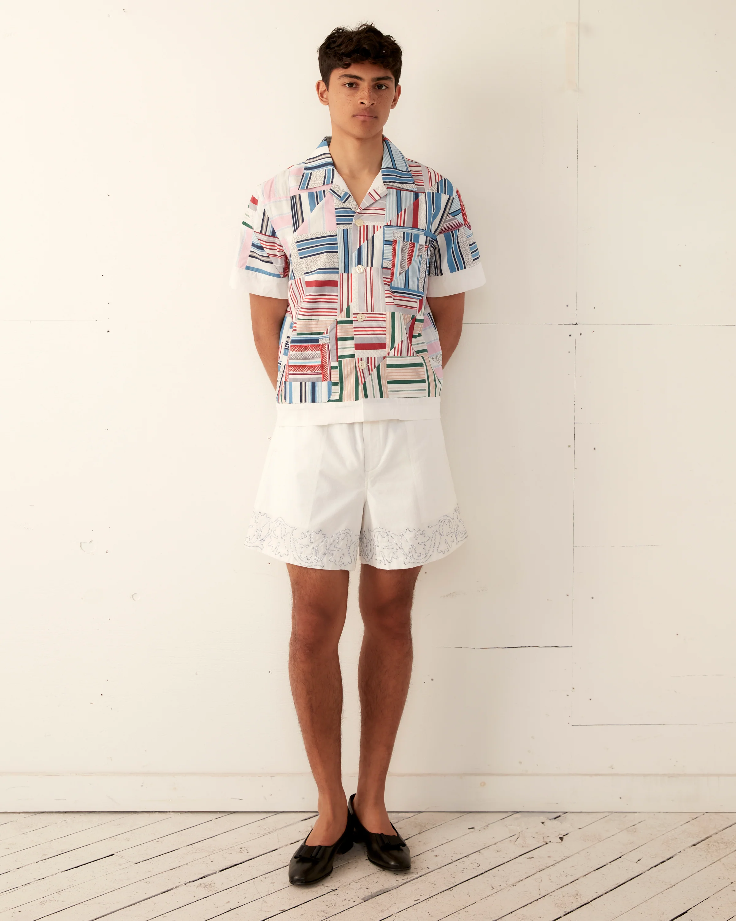 Patchwork Oxford Short Sleeve Shirt - Image 4