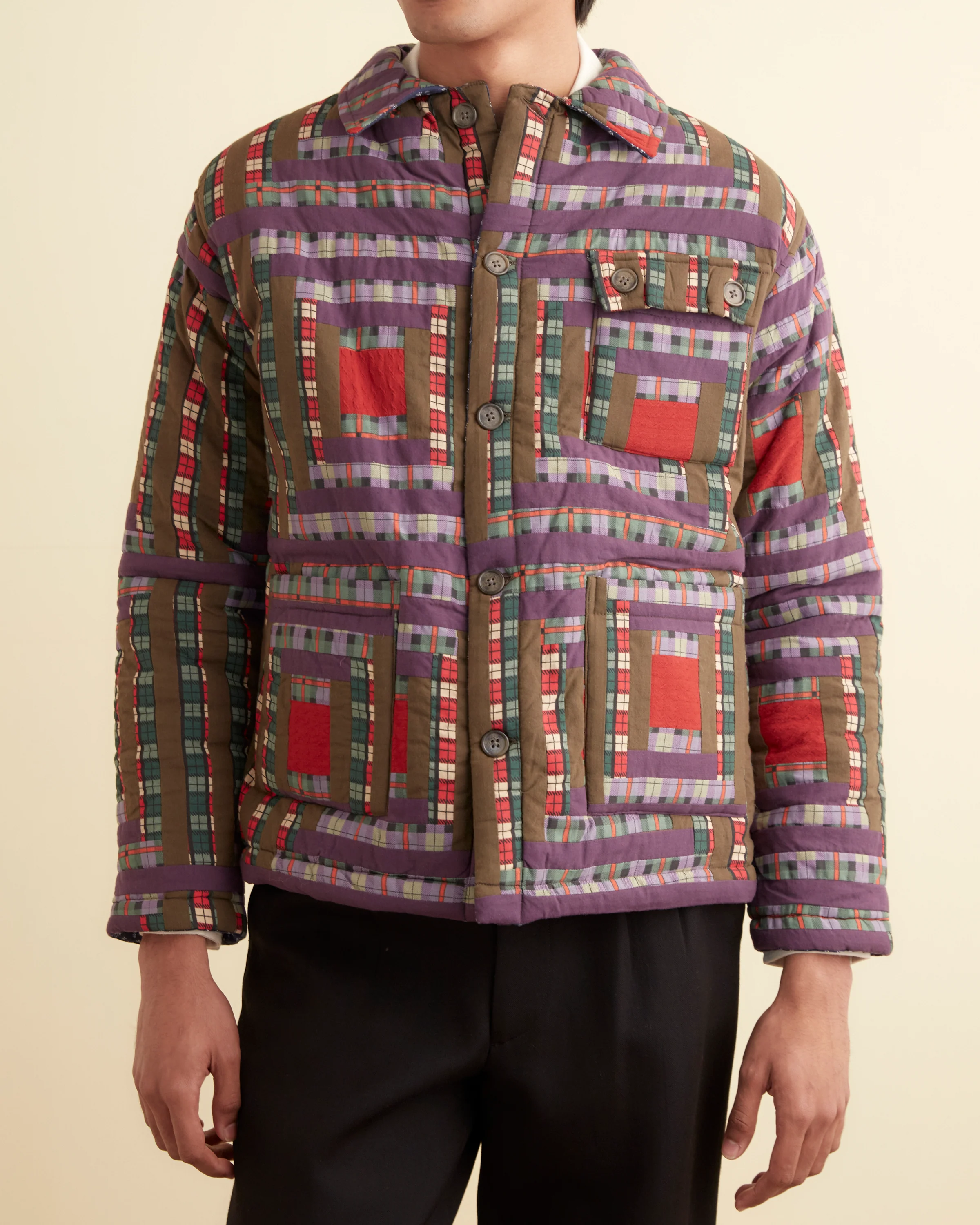 Plaid Log Cabin Quilt Jacket - Image 2