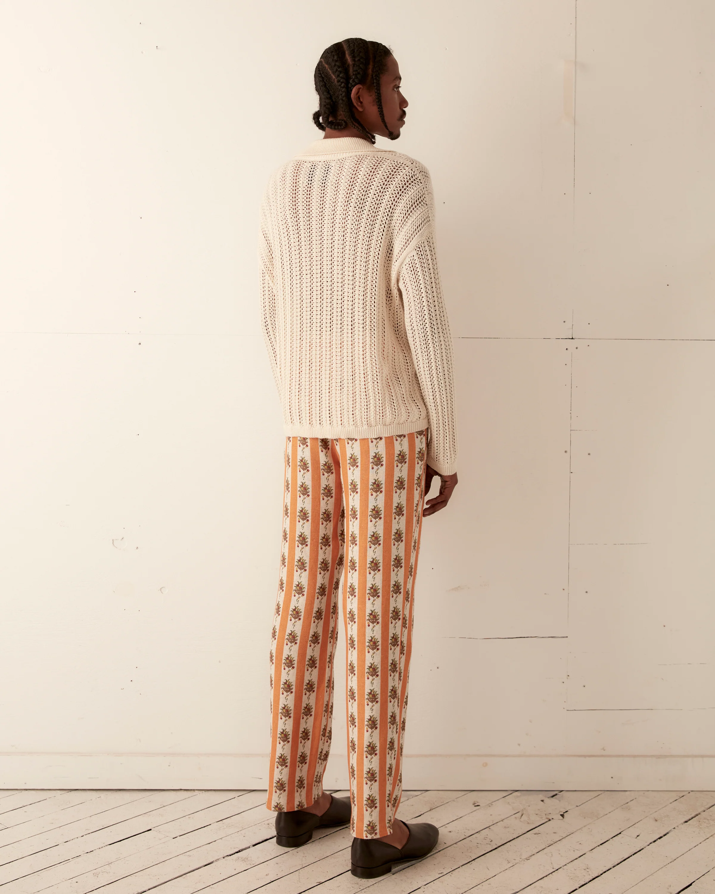 Pointelle Polo Long Sleeve - Cream - Image 4