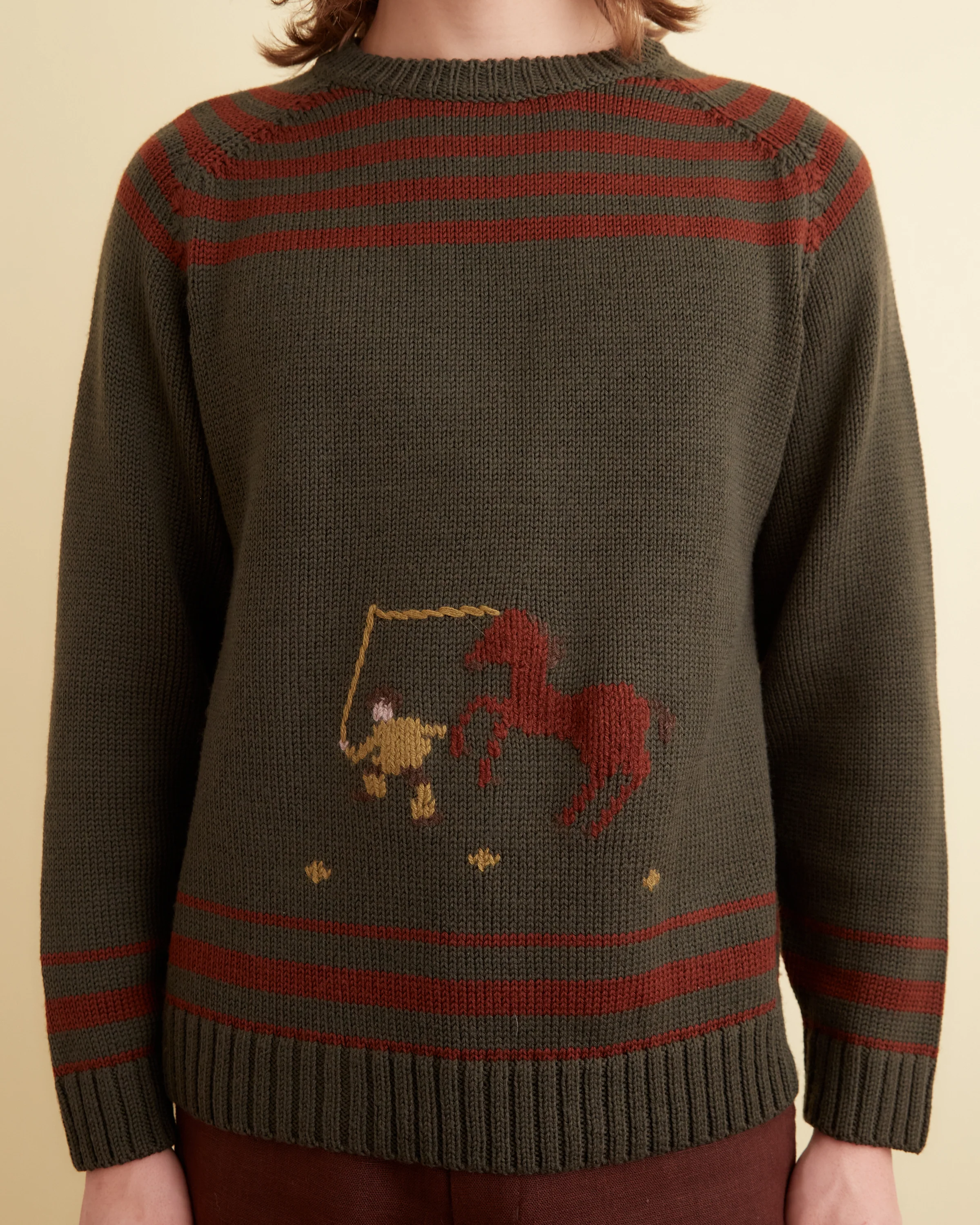 Pony Lasso Sweater - Green Multi