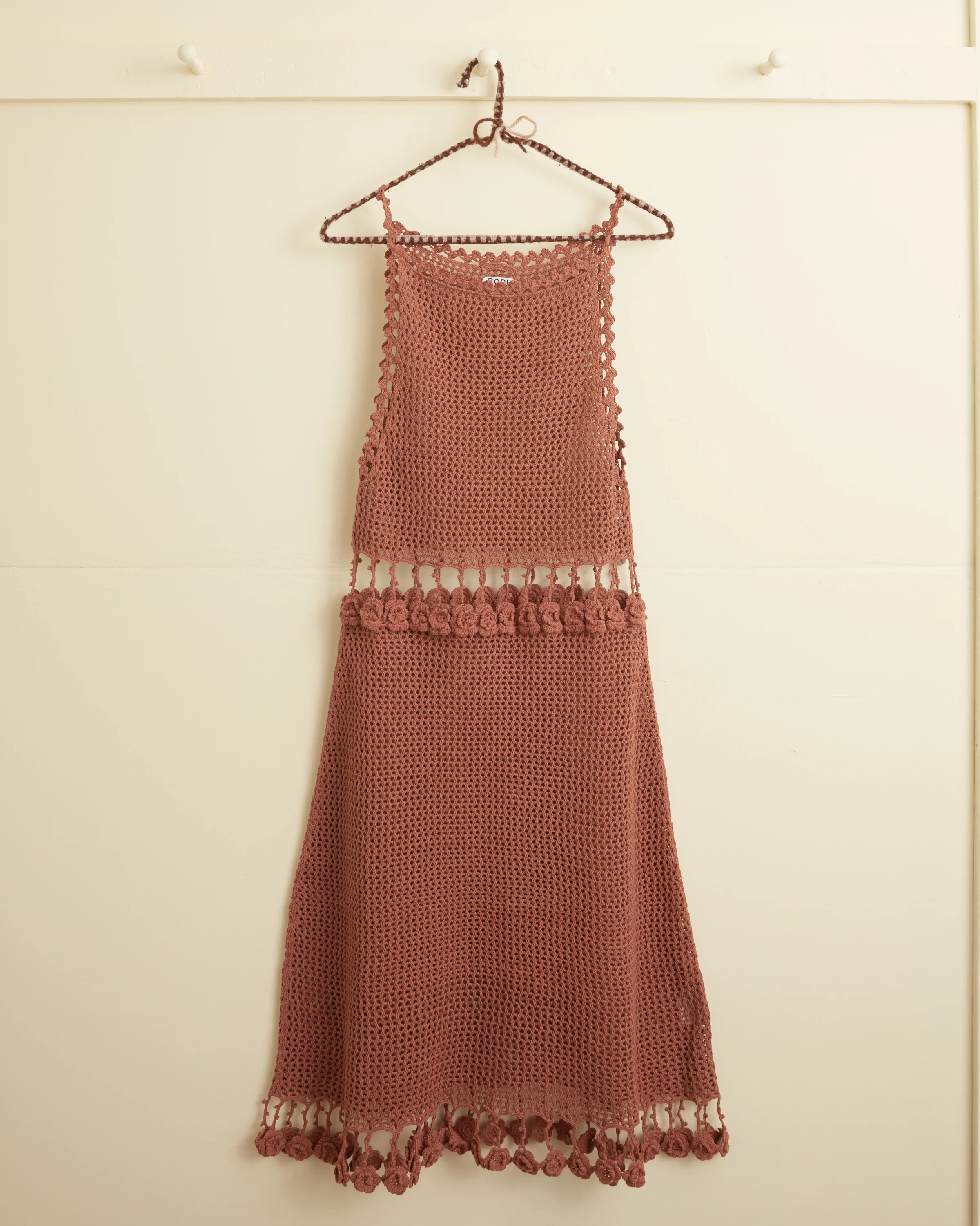 Posy Crochet Dress - Brown - Image 4