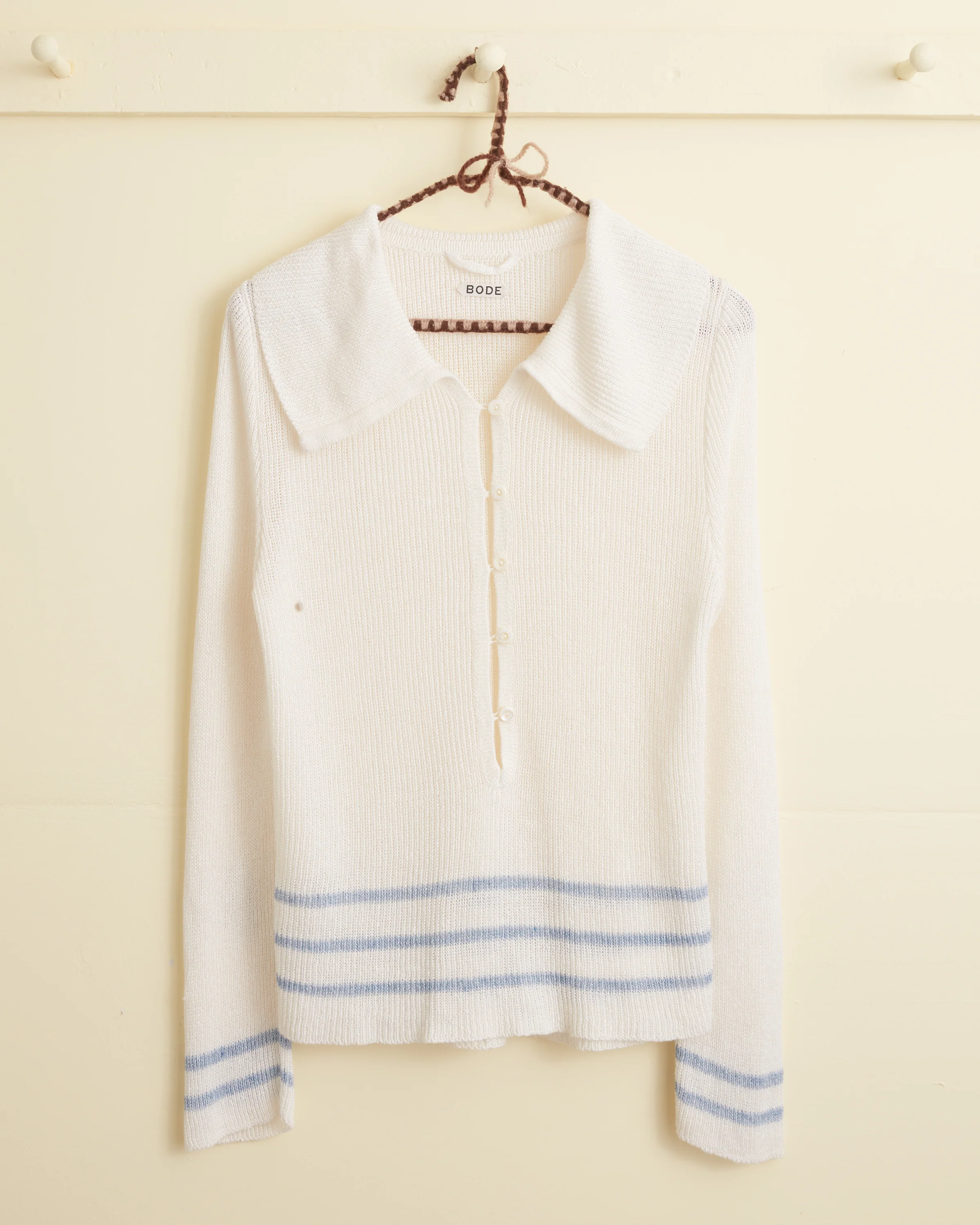 Quincy Stripe Polo - Cream - Image 4