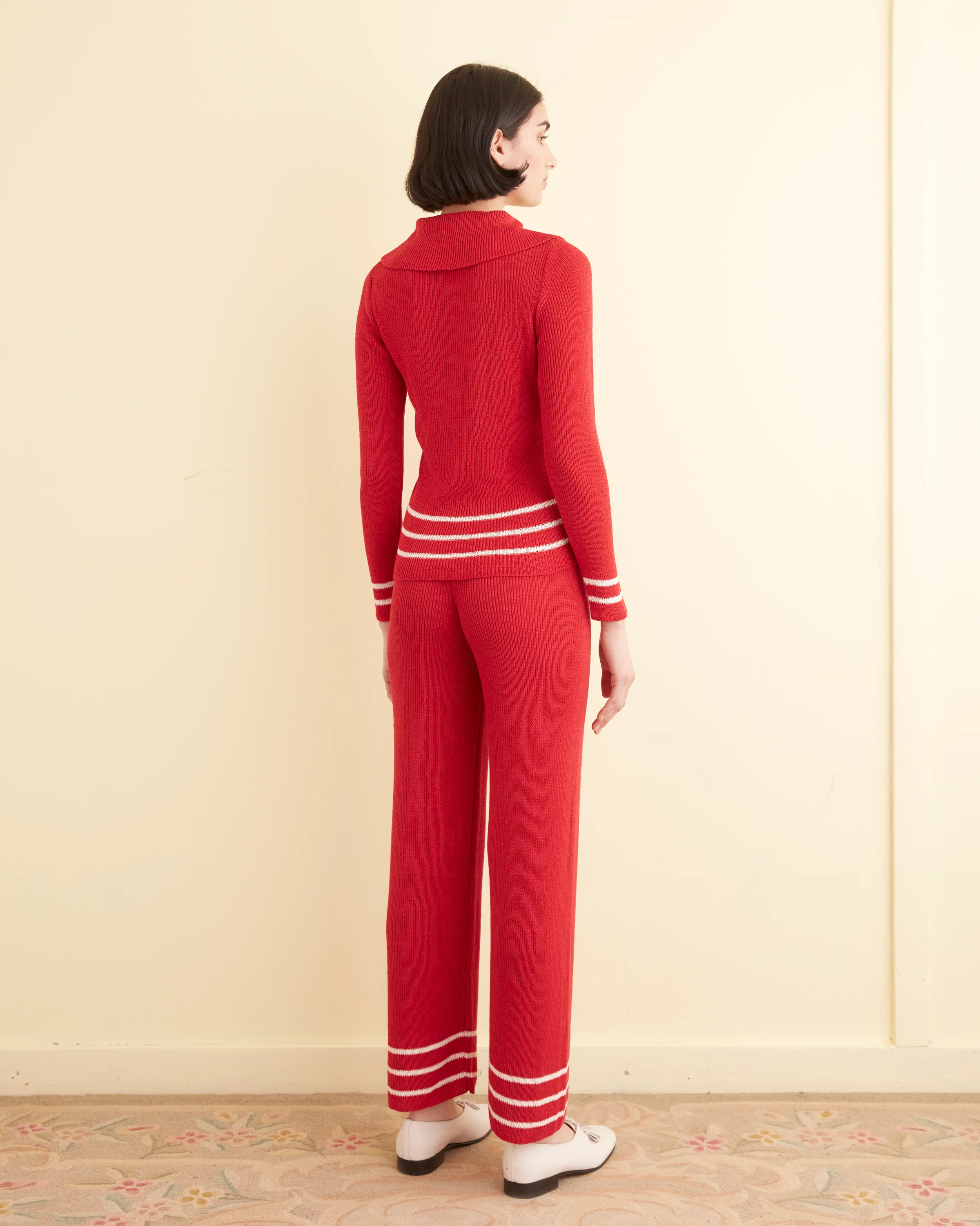 Quincy Stripe Polo - Red - Image 3