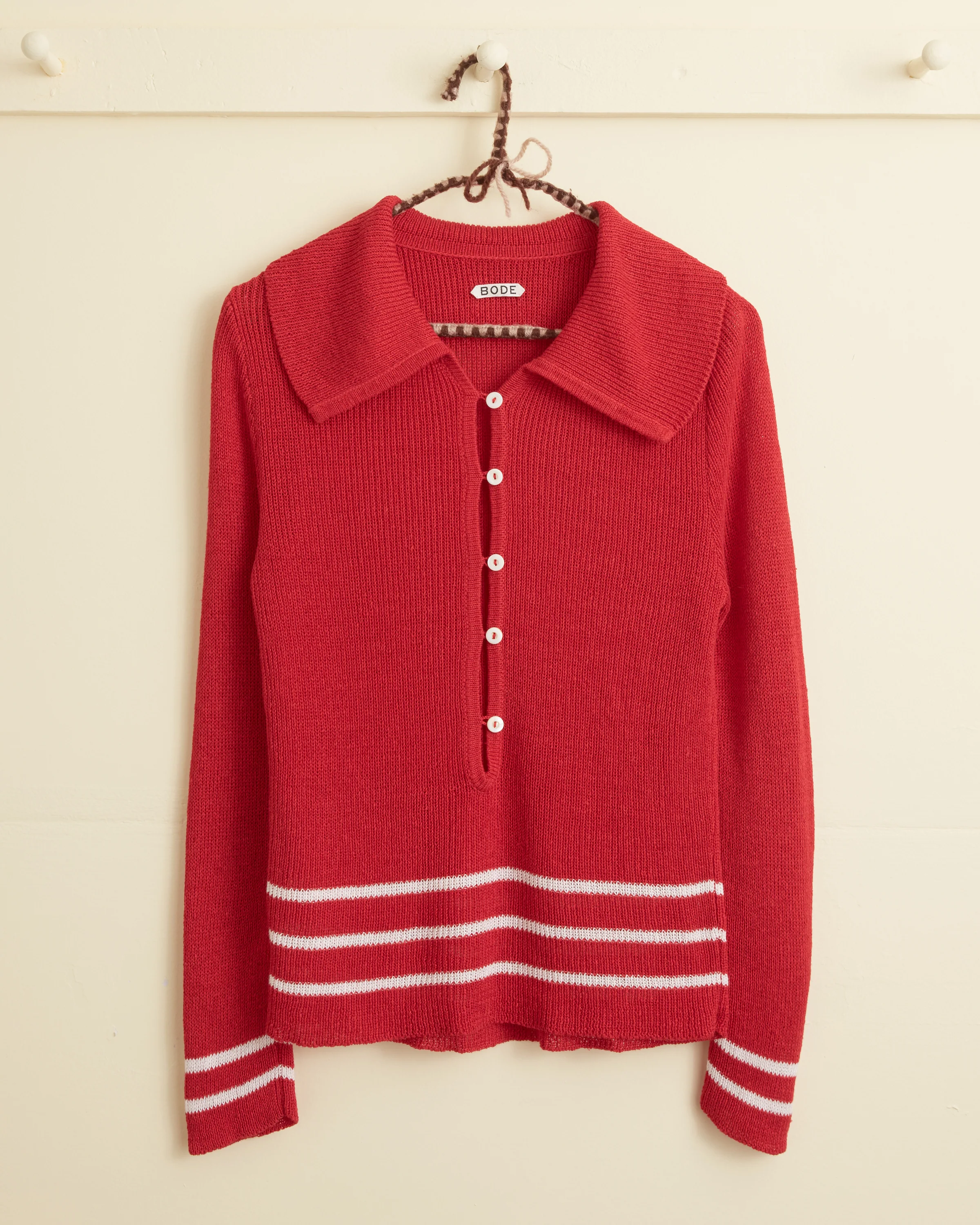 Quincy Stripe Polo - Red - Image 4
