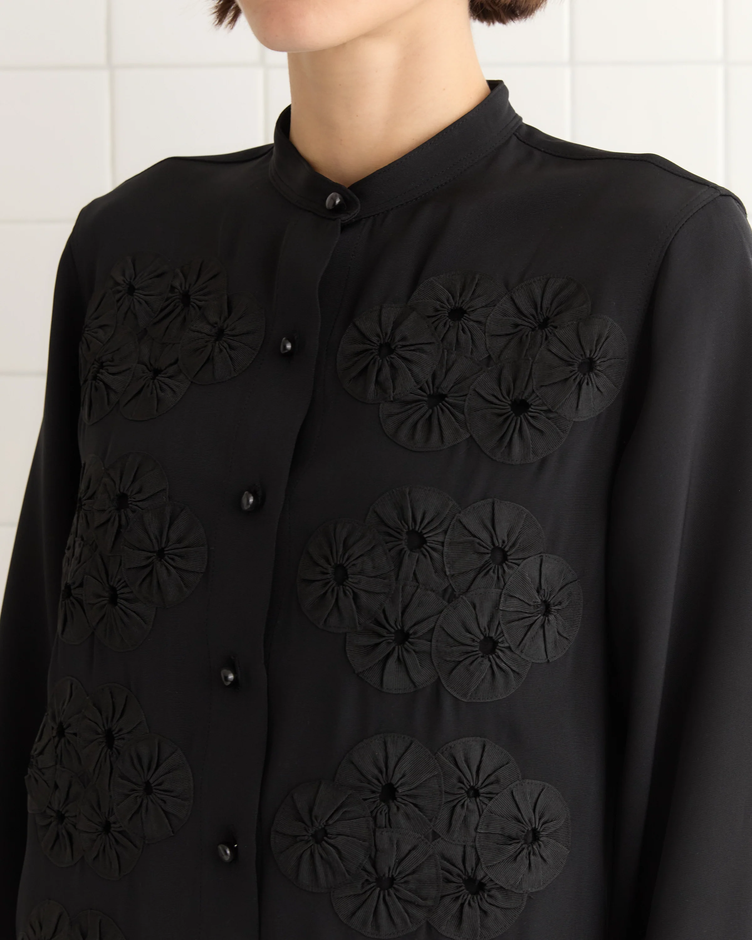Ribbon Garland Silas Shirt - Black - Image 2