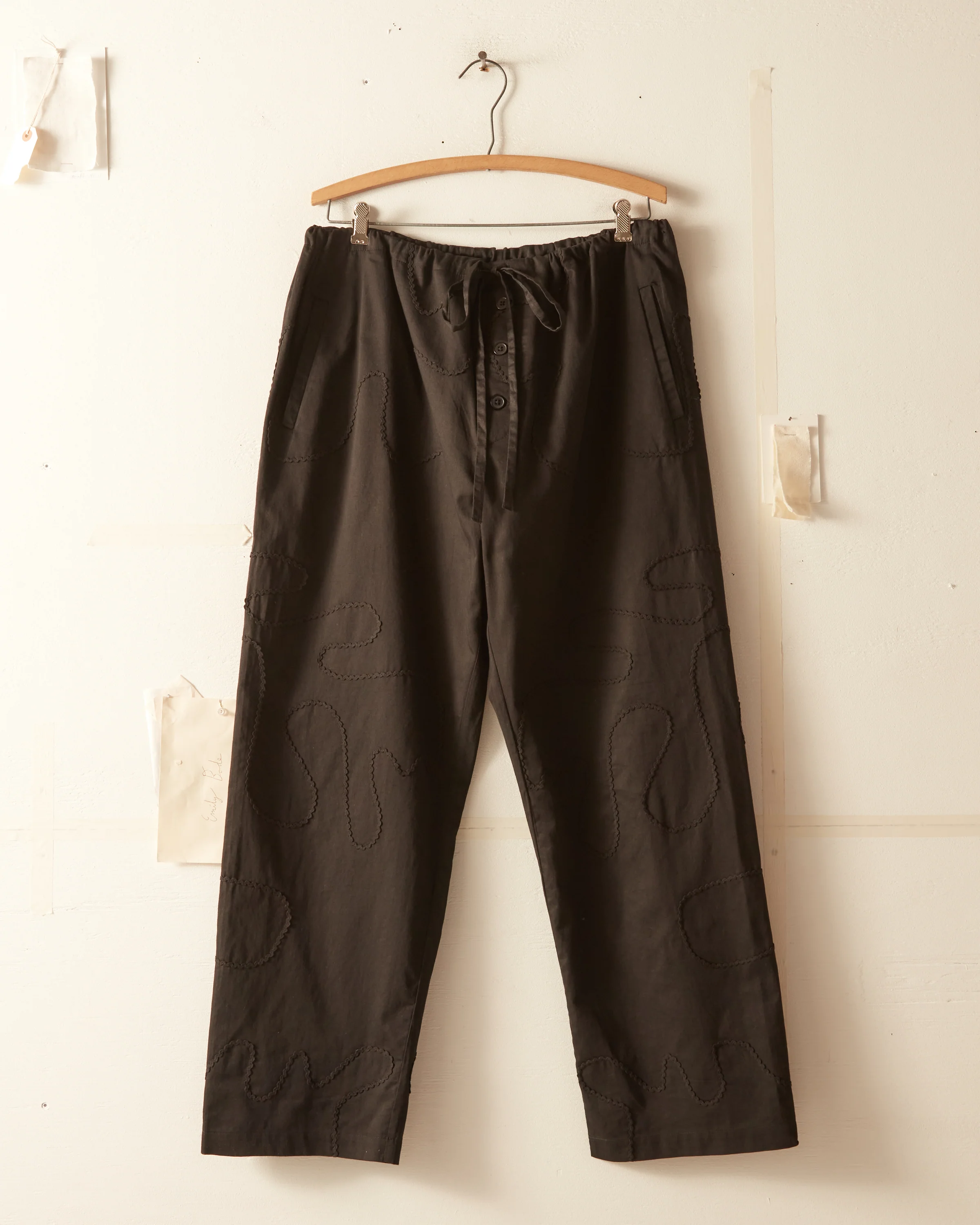 Rickrack Pajama Pants - Black - Image 3
