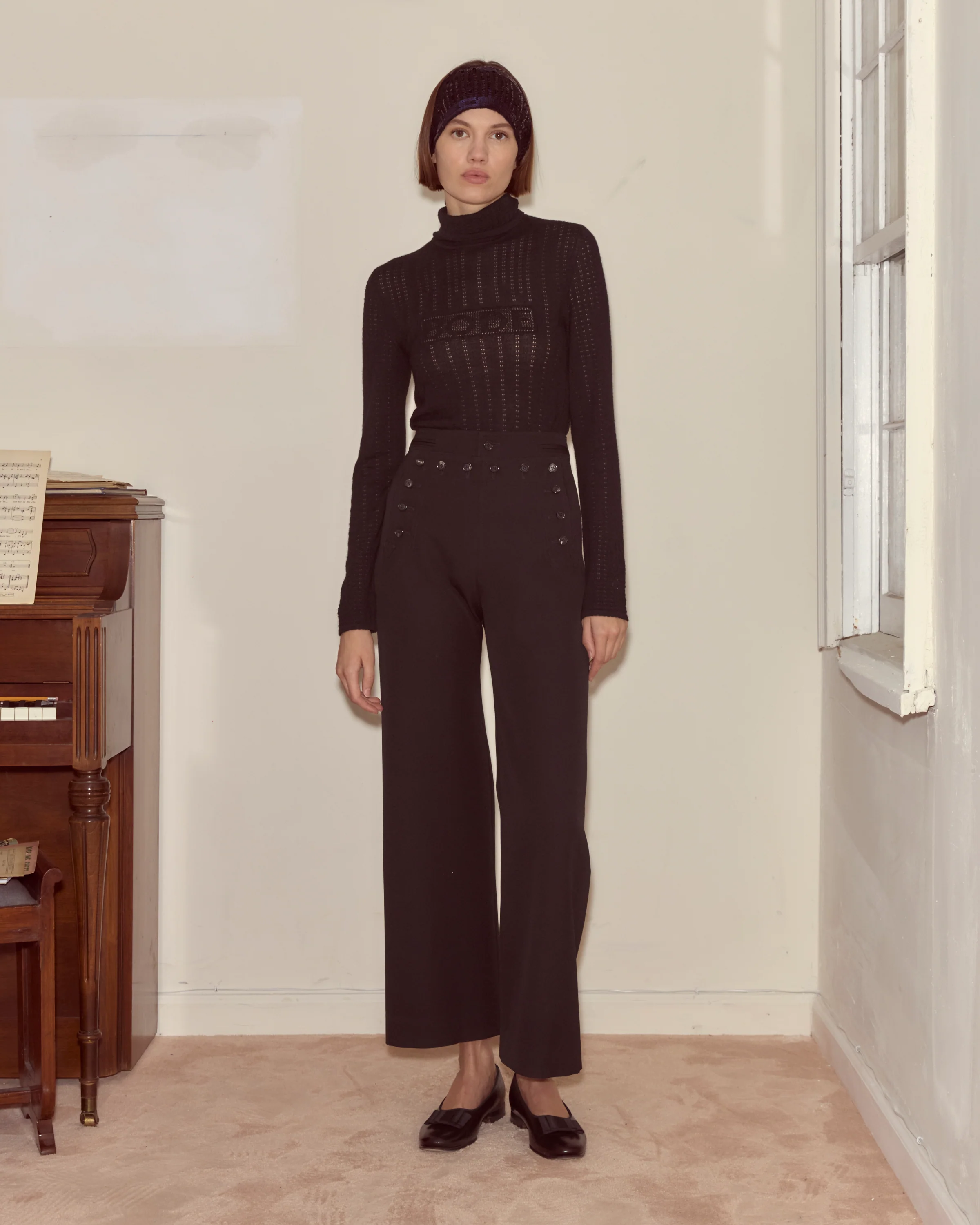 Riding Twill Sailor Trousers - Black