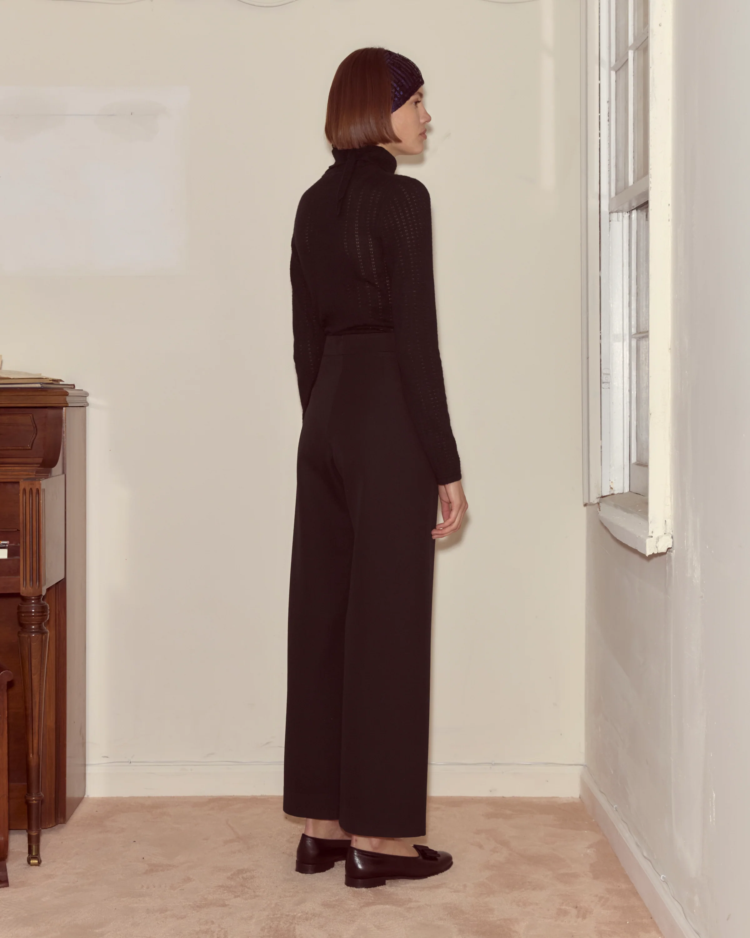 Riding Twill Sailor Trousers - Black - Image 3