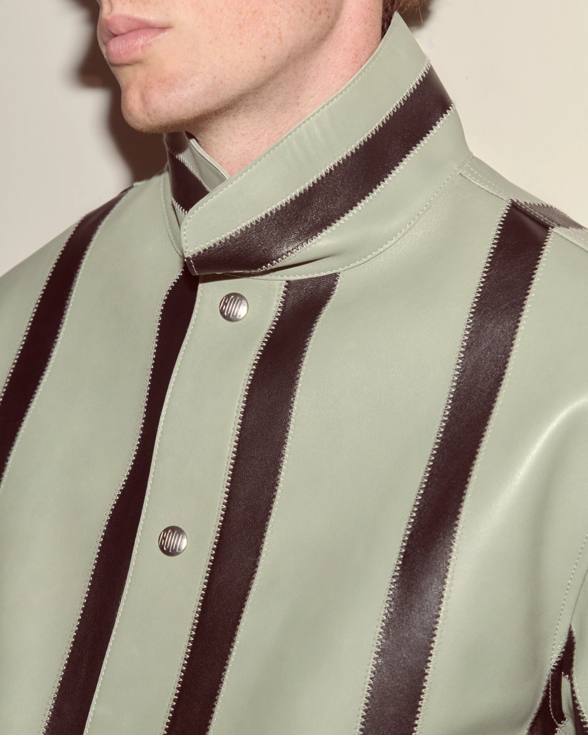 Seafoam Stripe Welding Jacket - Seafoam/Black - Image 3