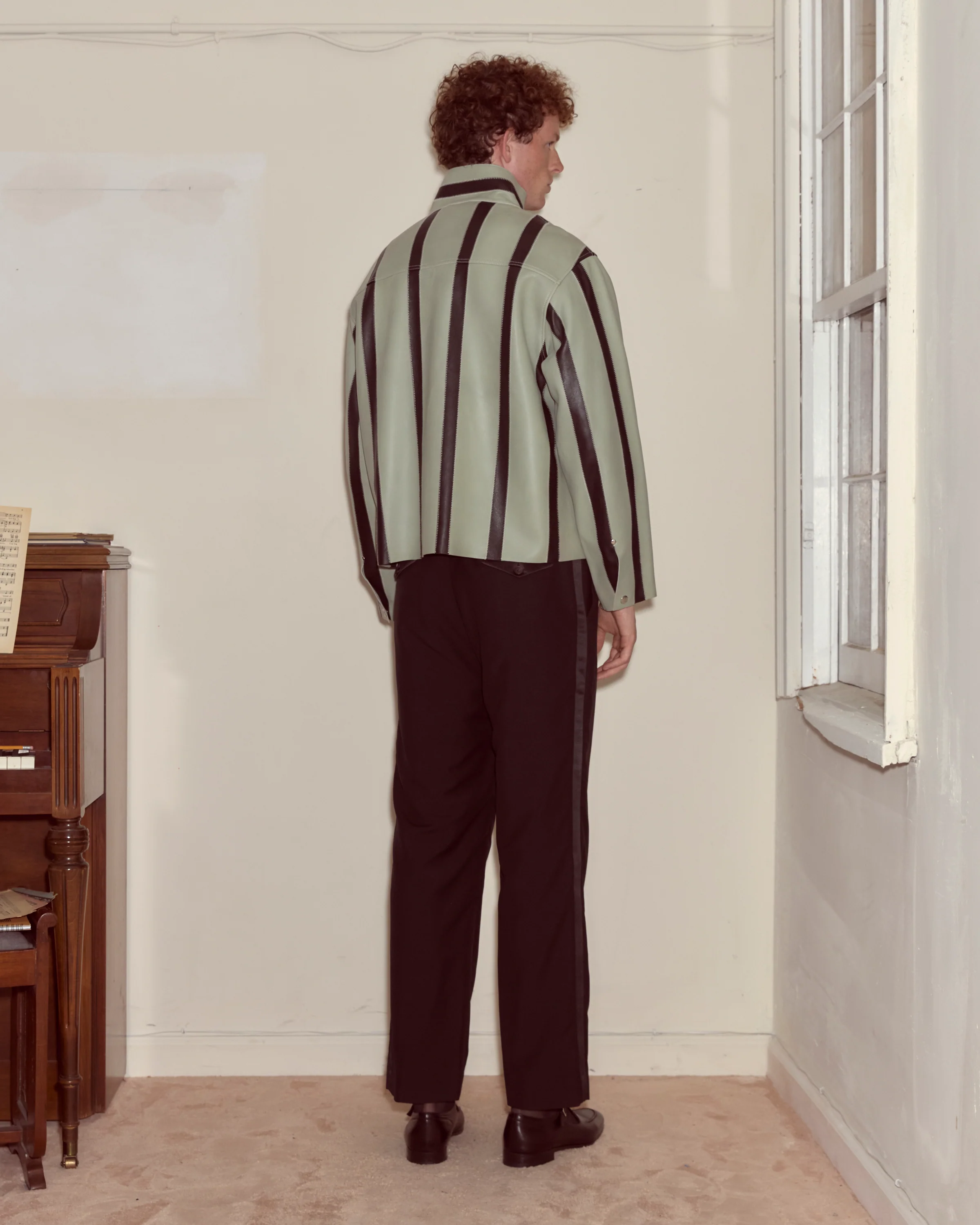 Seafoam Stripe Welding Jacket - Seafoam/Black - Image 5