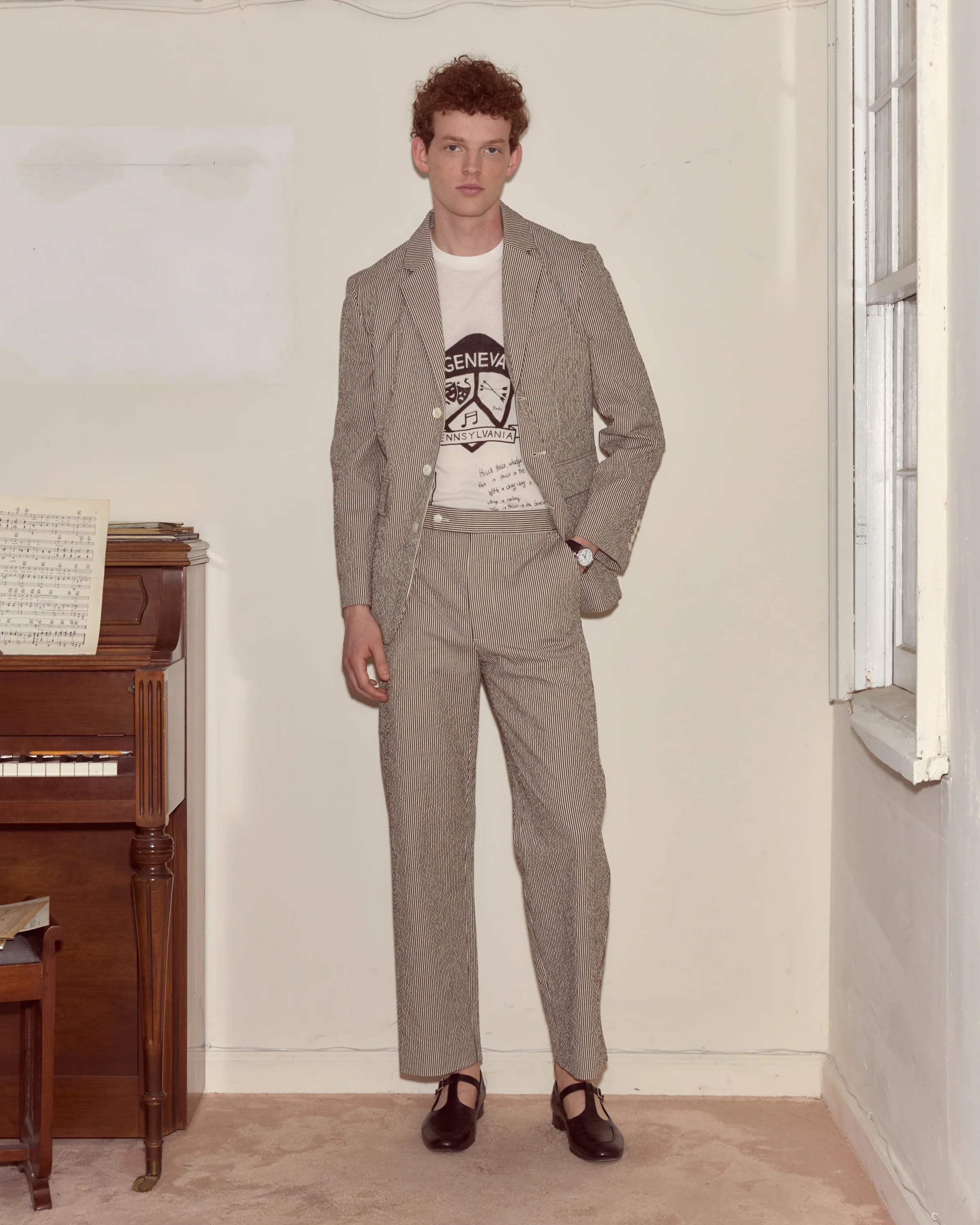 Seersucker Cafe Stripe Suit Jacket