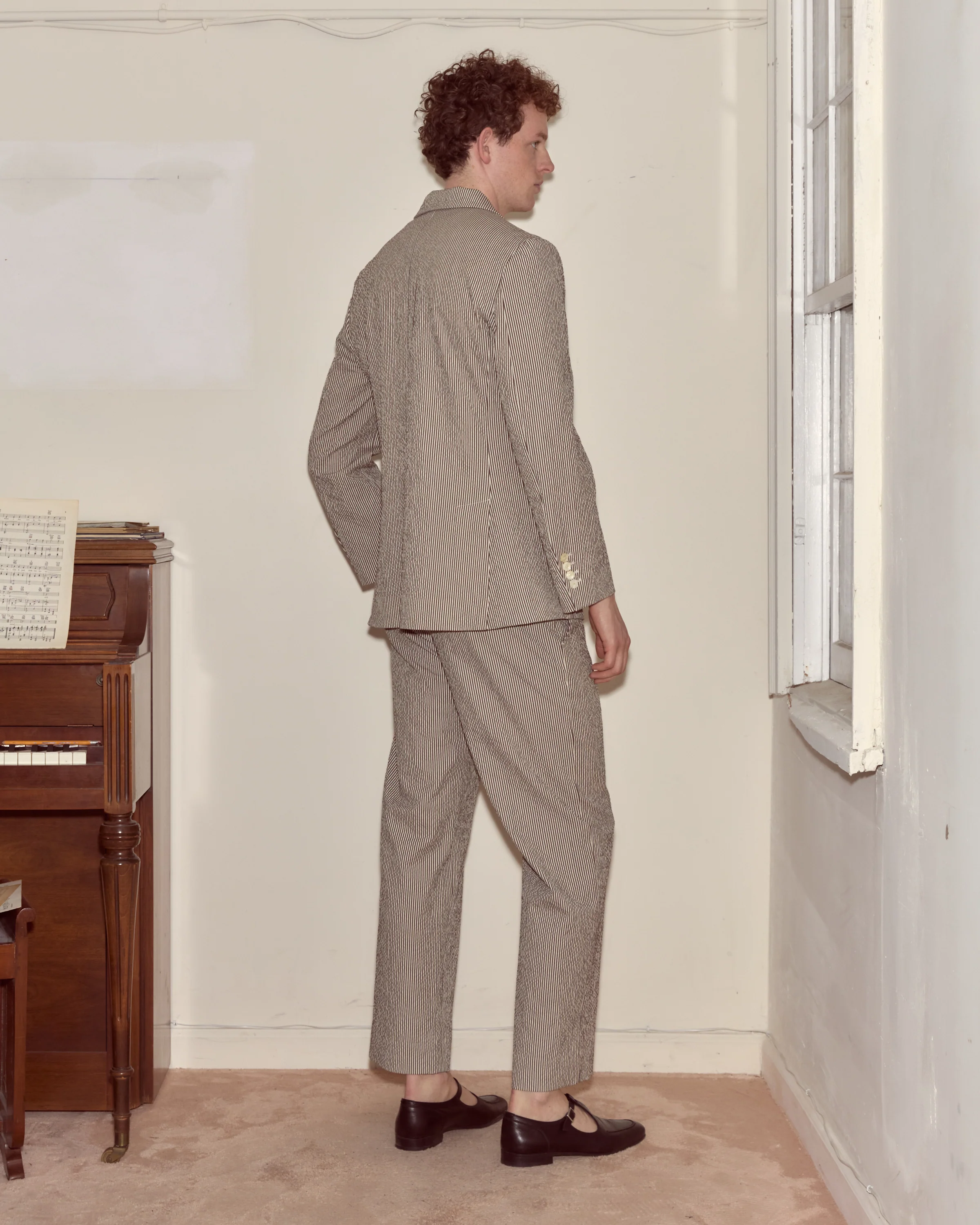 Seersucker Cafe Stripe Suit Jacket - Image 4