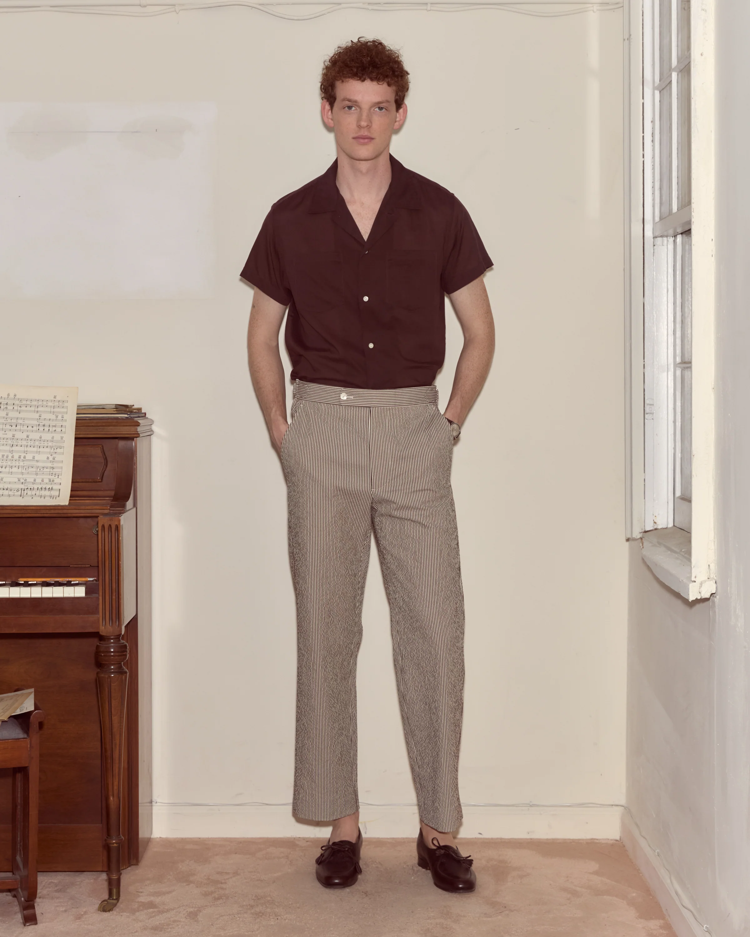 Seersucker Cafe Stripe Trousers