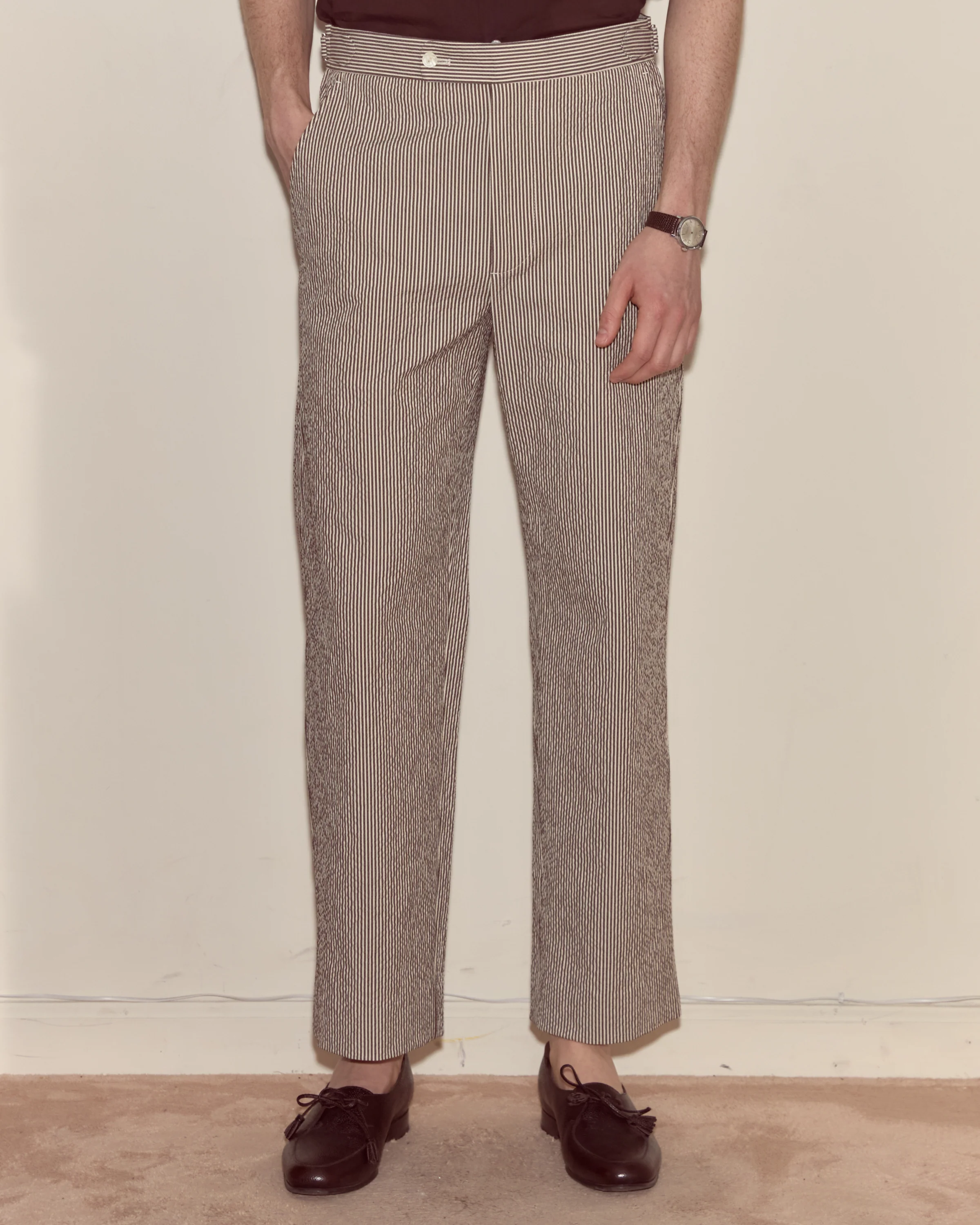 Seersucker Cafe Stripe Trousers - Image 2