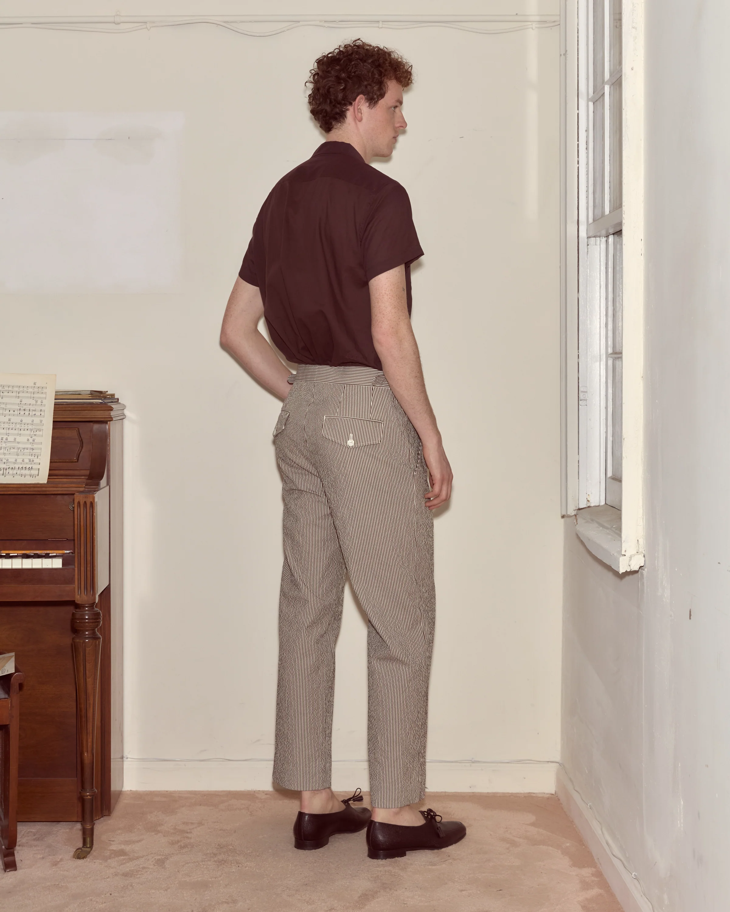 Seersucker Cafe Stripe Trousers - Image 4