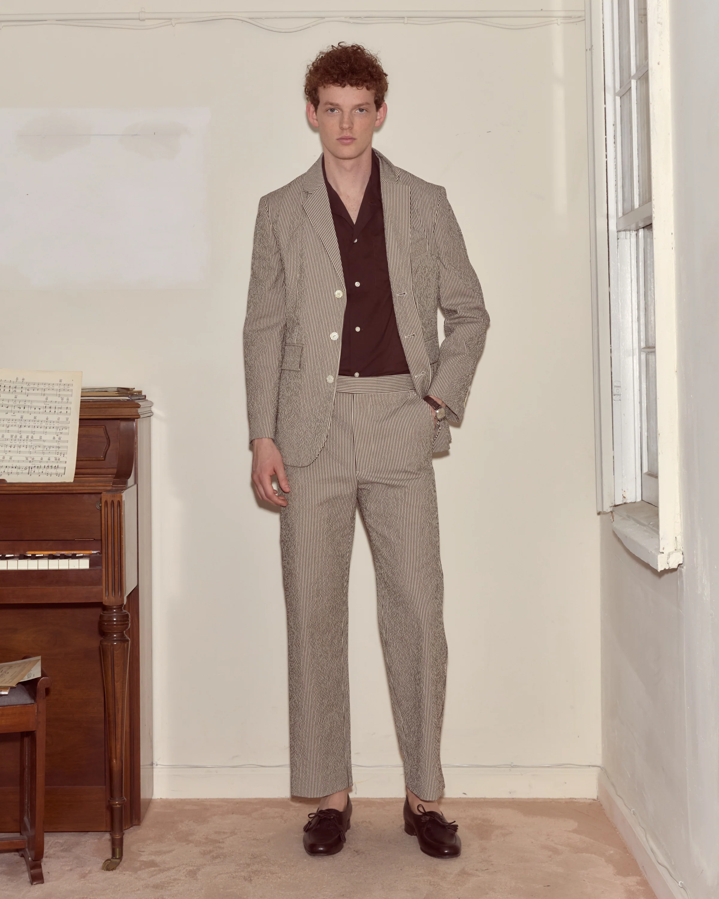 Seersucker Cafe Stripe Trousers - Image 6